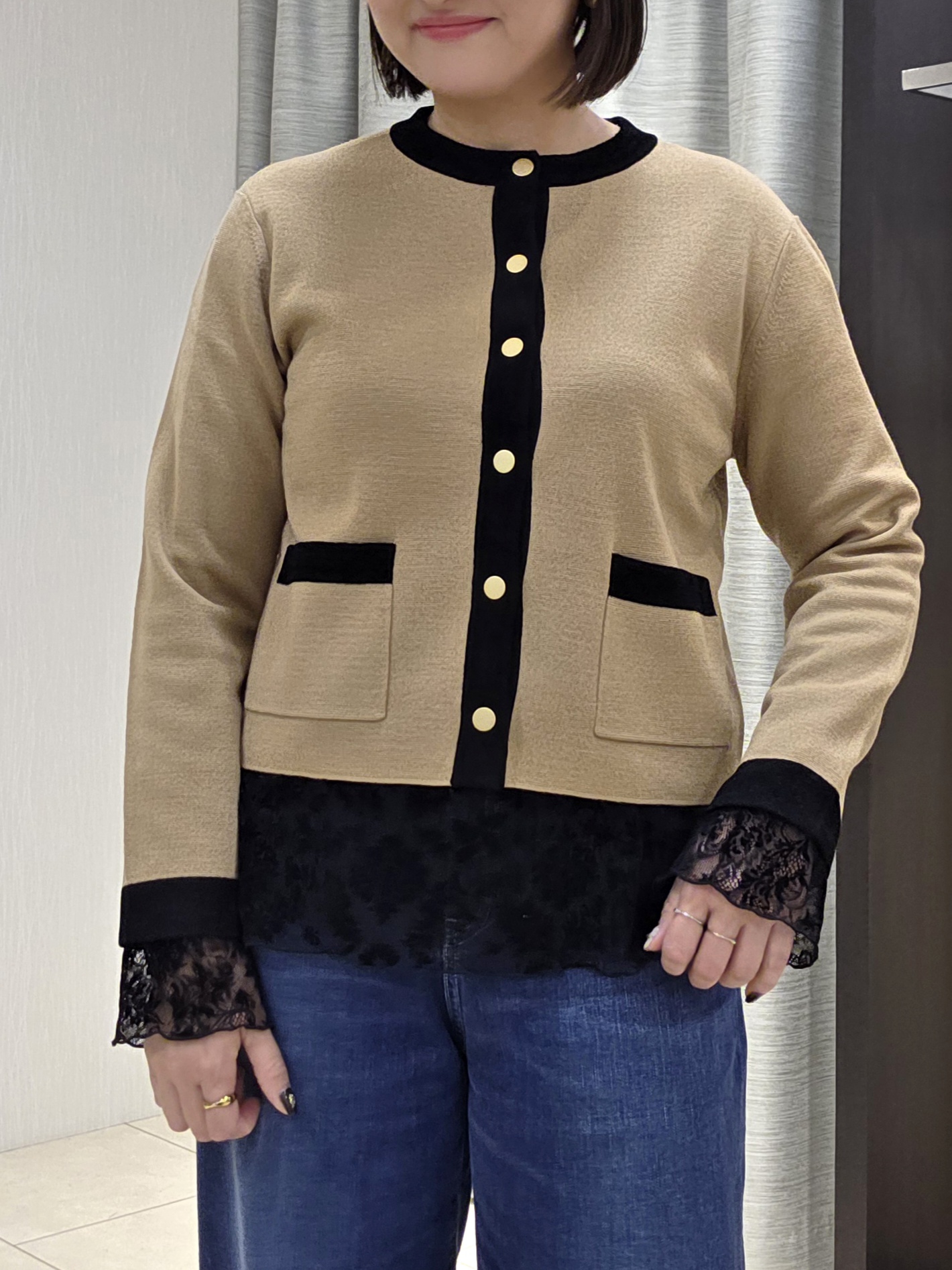 naokoさんの「UNTITLED｜【アンサンブル可/ジャケットライク】モールラインカーディガン」を使ったコーディネート