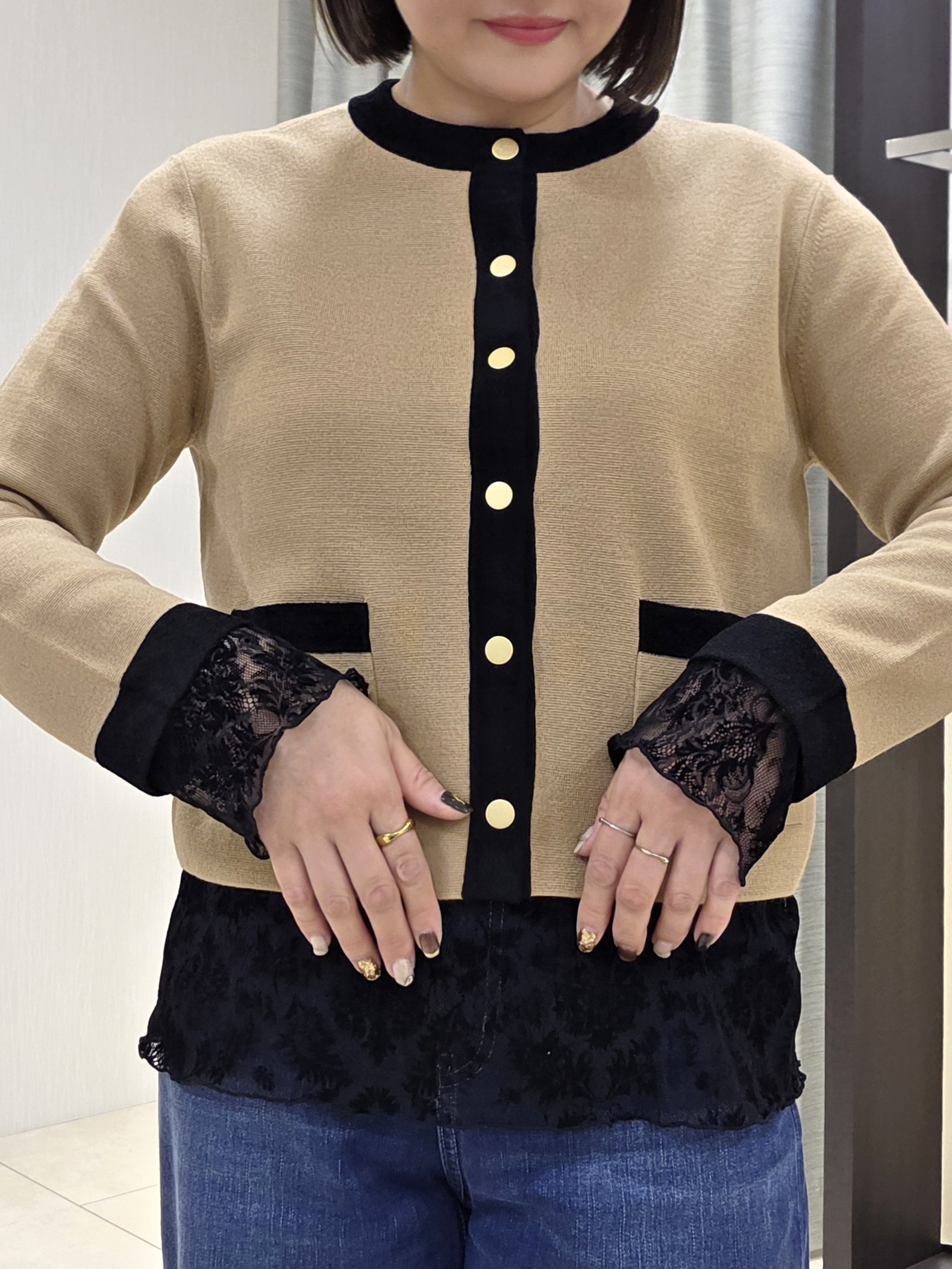 naokoさんの「UNTITLED｜【アンサンブル可/ジャケットライク】モールラインカーディガン」を使ったコーディネート