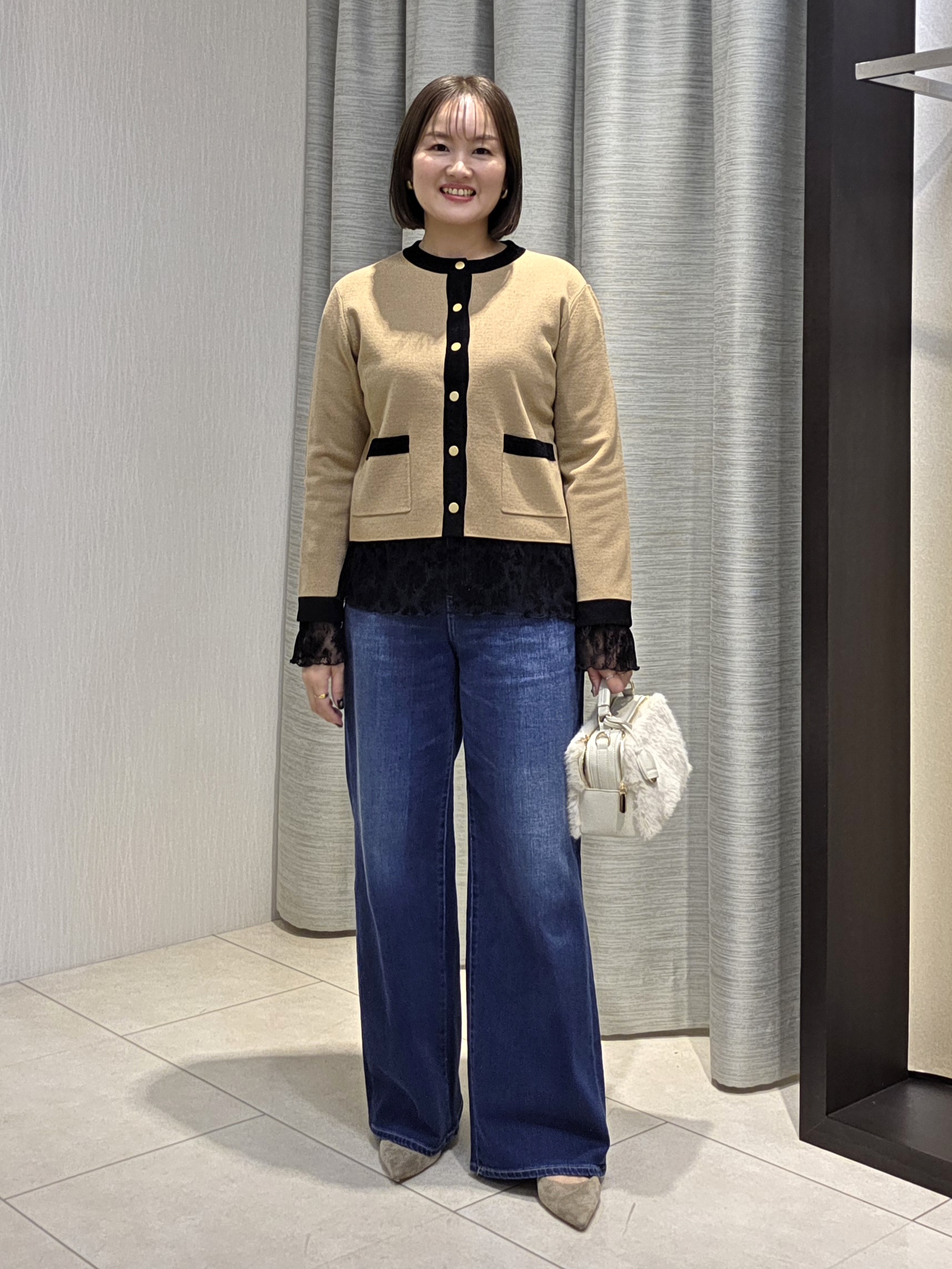 naokoさんの「UNTITLED｜【アンサンブル可/ジャケットライク】モールラインカーディガン」を使ったコーディネート