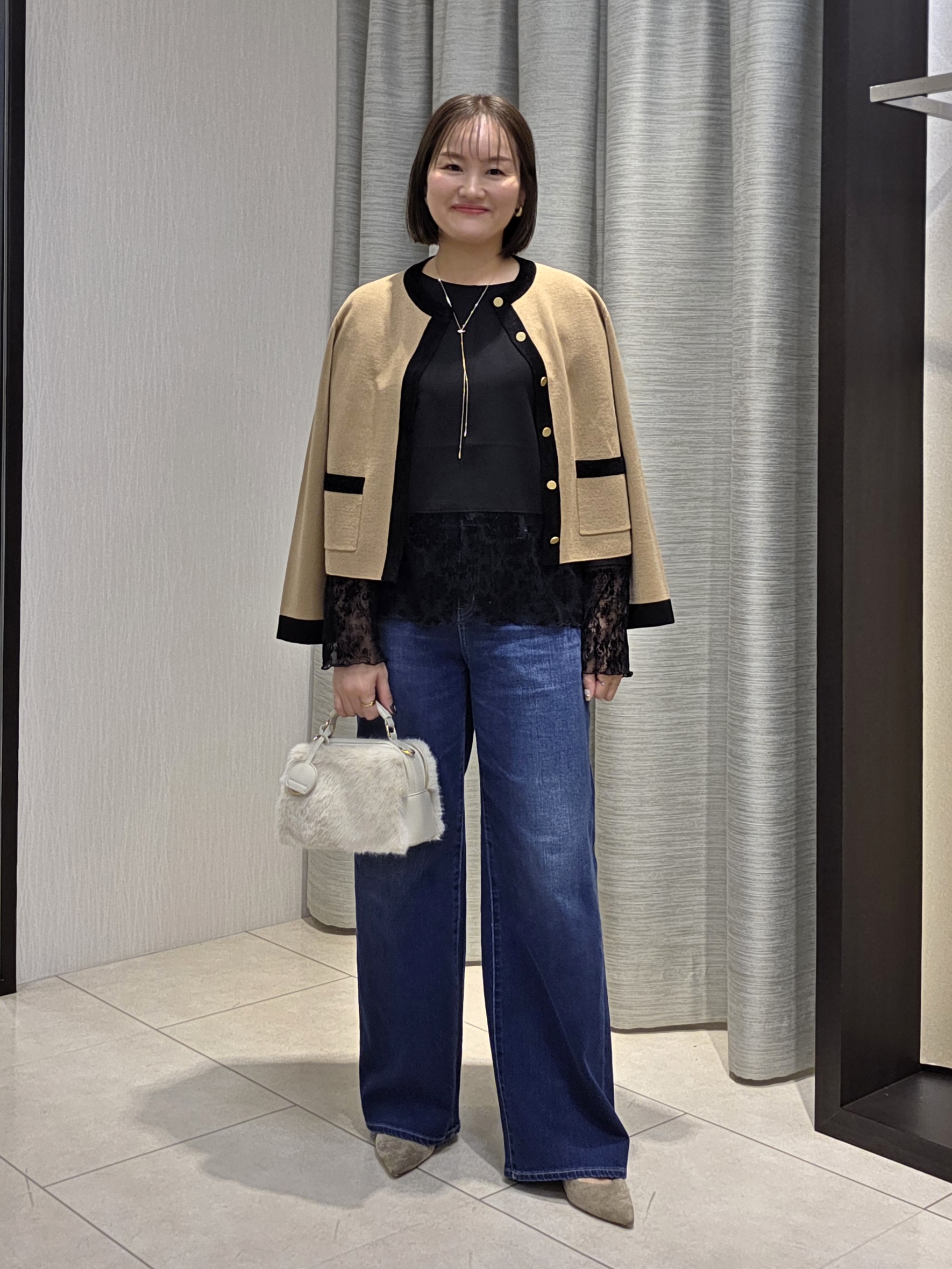 naokoさんの「UNTITLED｜【アンサンブル可/ジャケットライク】モールラインカーディガン」を使ったコーディネート