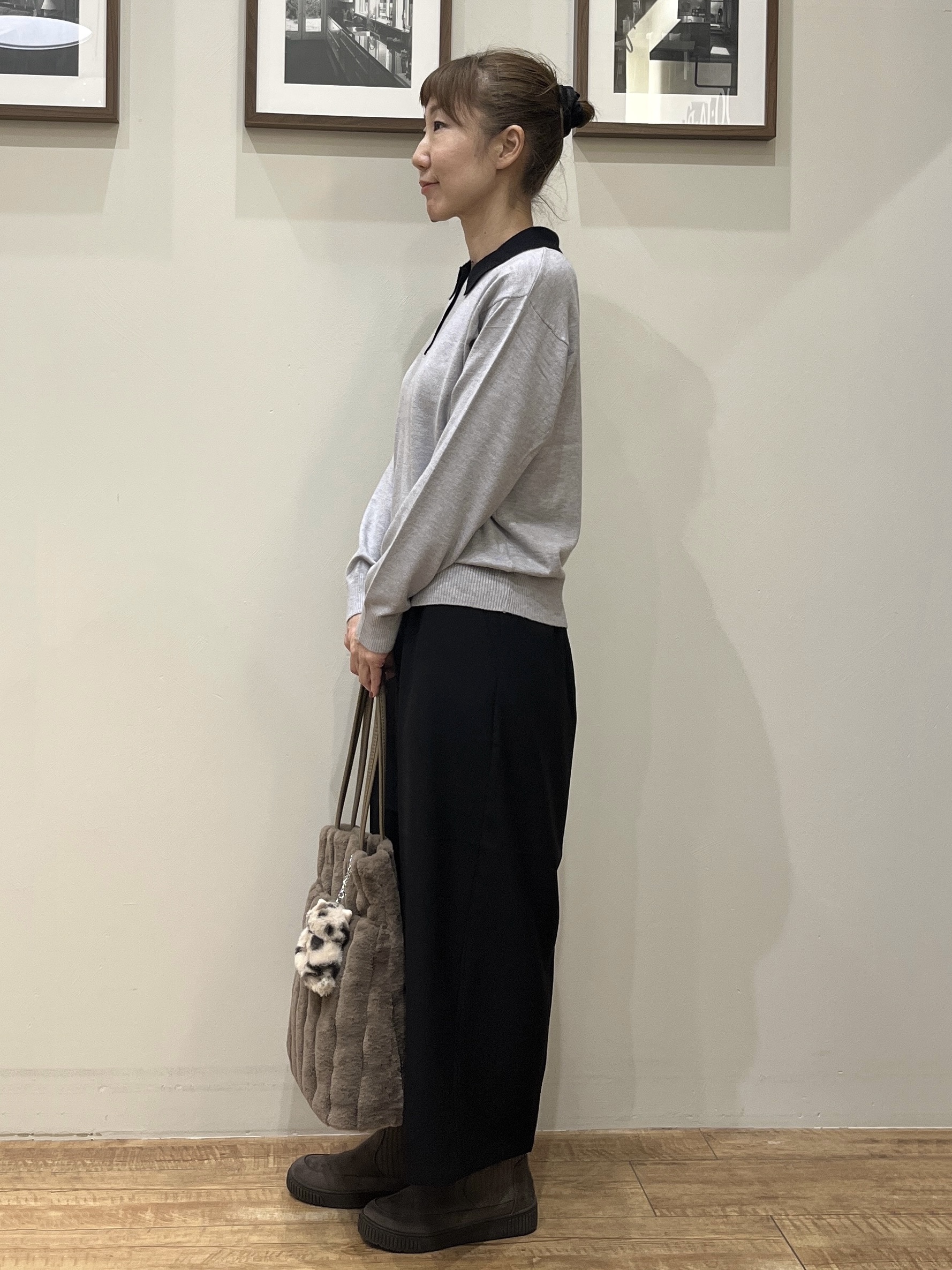 まつみさんの「SHOO･LA･RUE｜【S-LL/洗濯機可】やわらかな着心地 襟付きニット」を使ったコーディネート