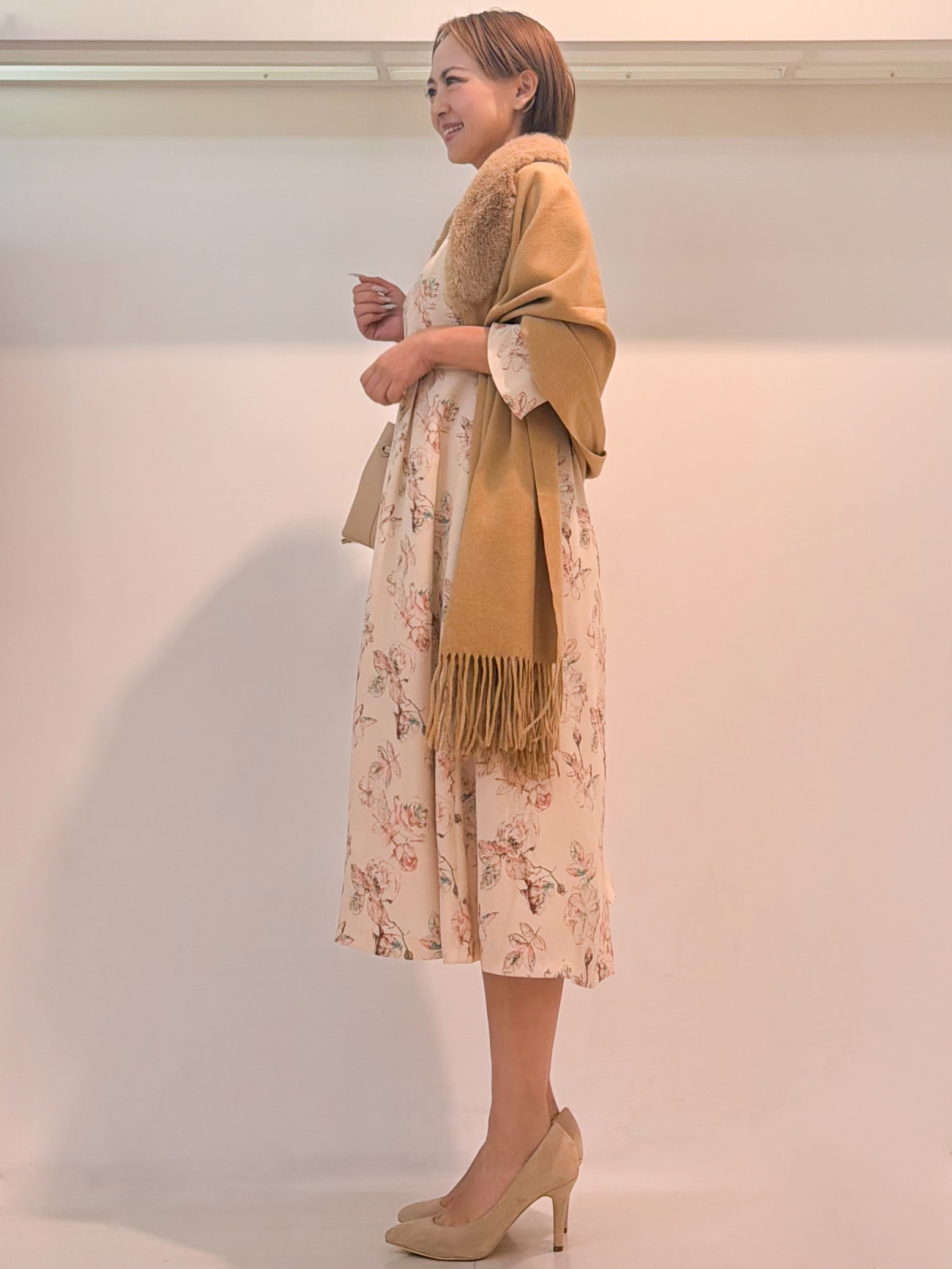 chiiさんの「COUP DE CHANCE｜【手洗い可／日本製】花柄ワンピース」を使ったコーディネート