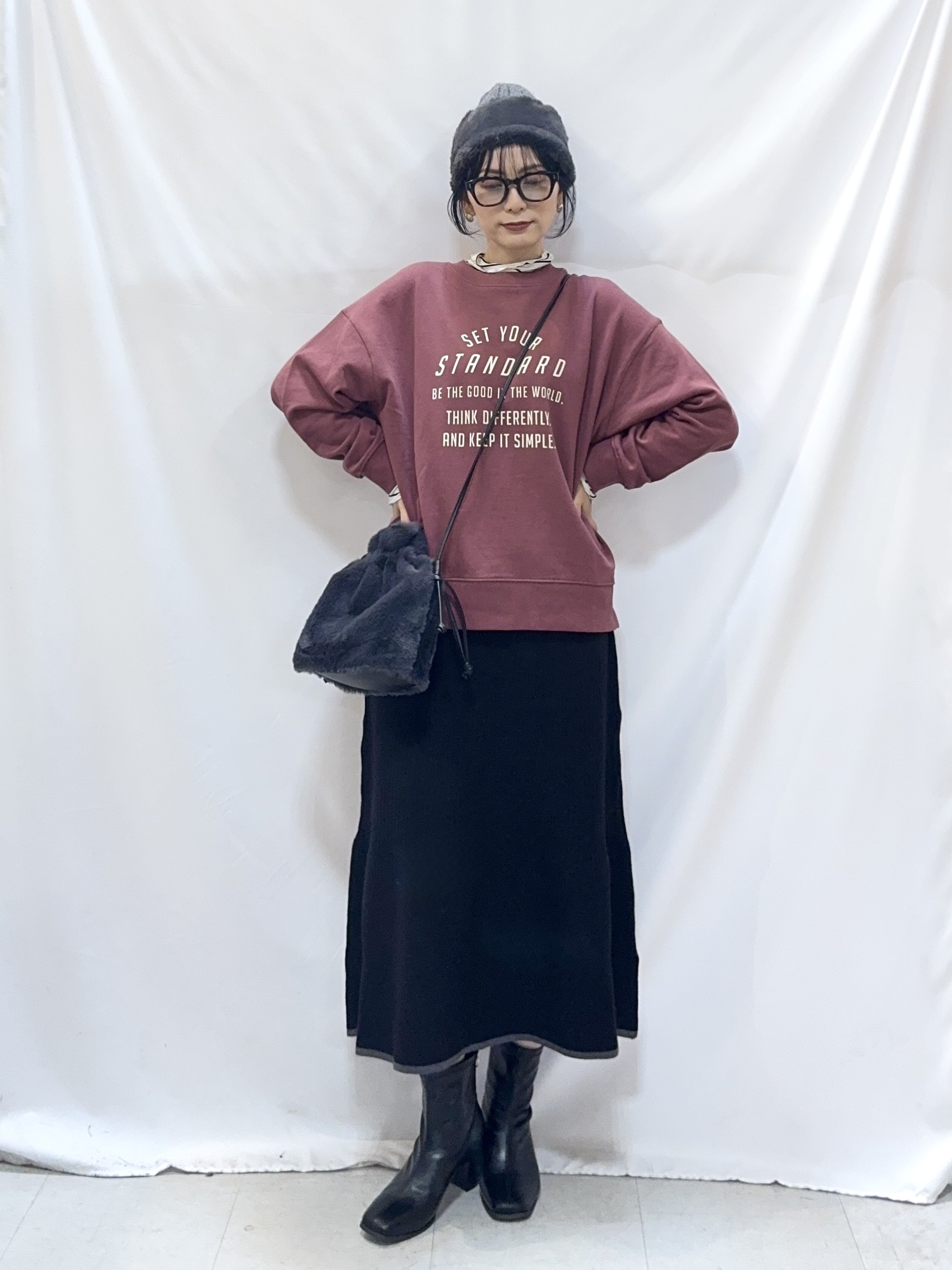 𝐇𝐢𝐫𝐨𝐦𝐢さんの「SHOO･LA･RUE｜【体型カバー/洗濯機可】ゆるシルエットスウェット」を使ったコーディネート