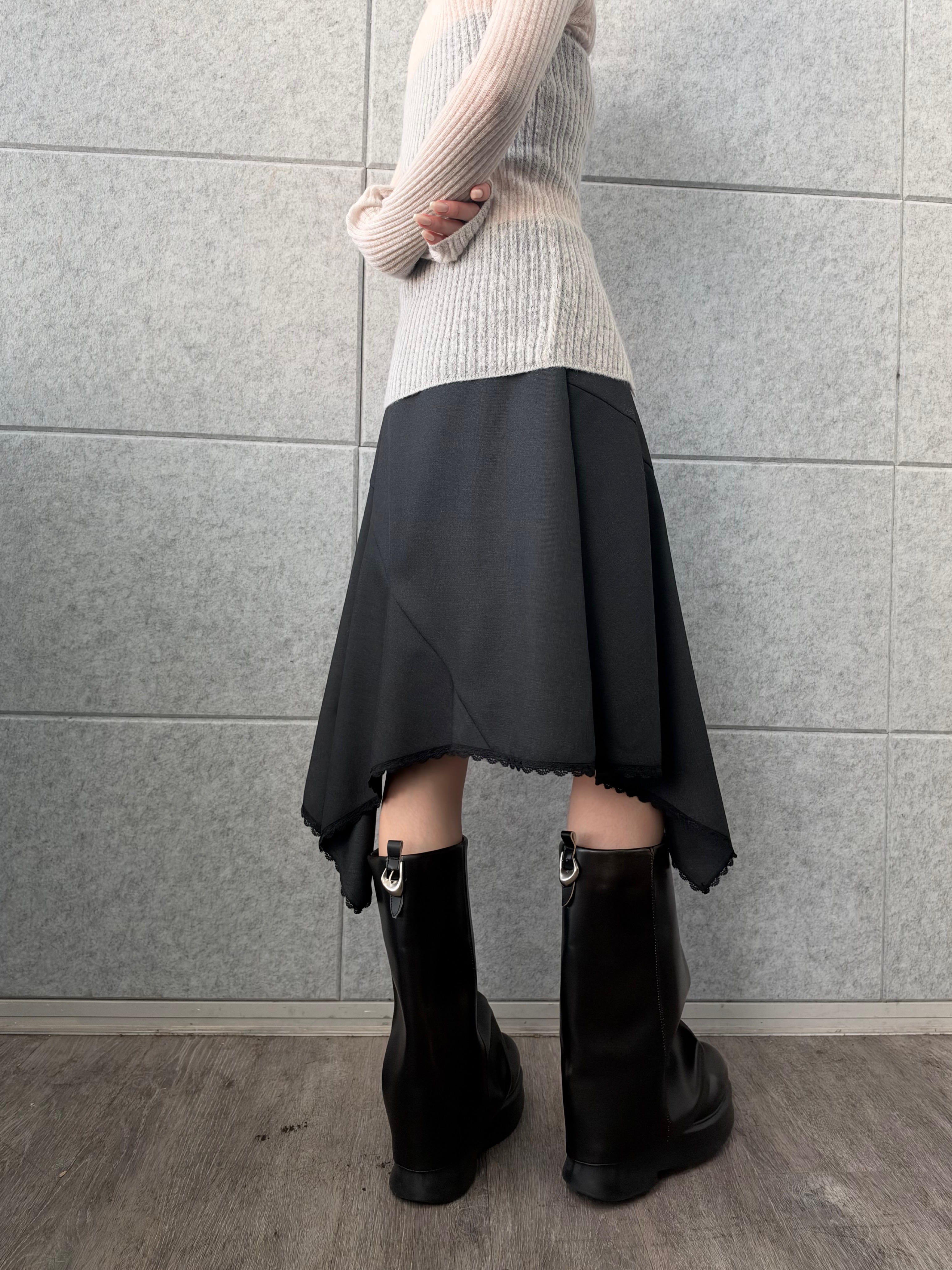 designer yukaさんの「CODE A｜sheer mohair rib cardigan」を使ったコーディネート