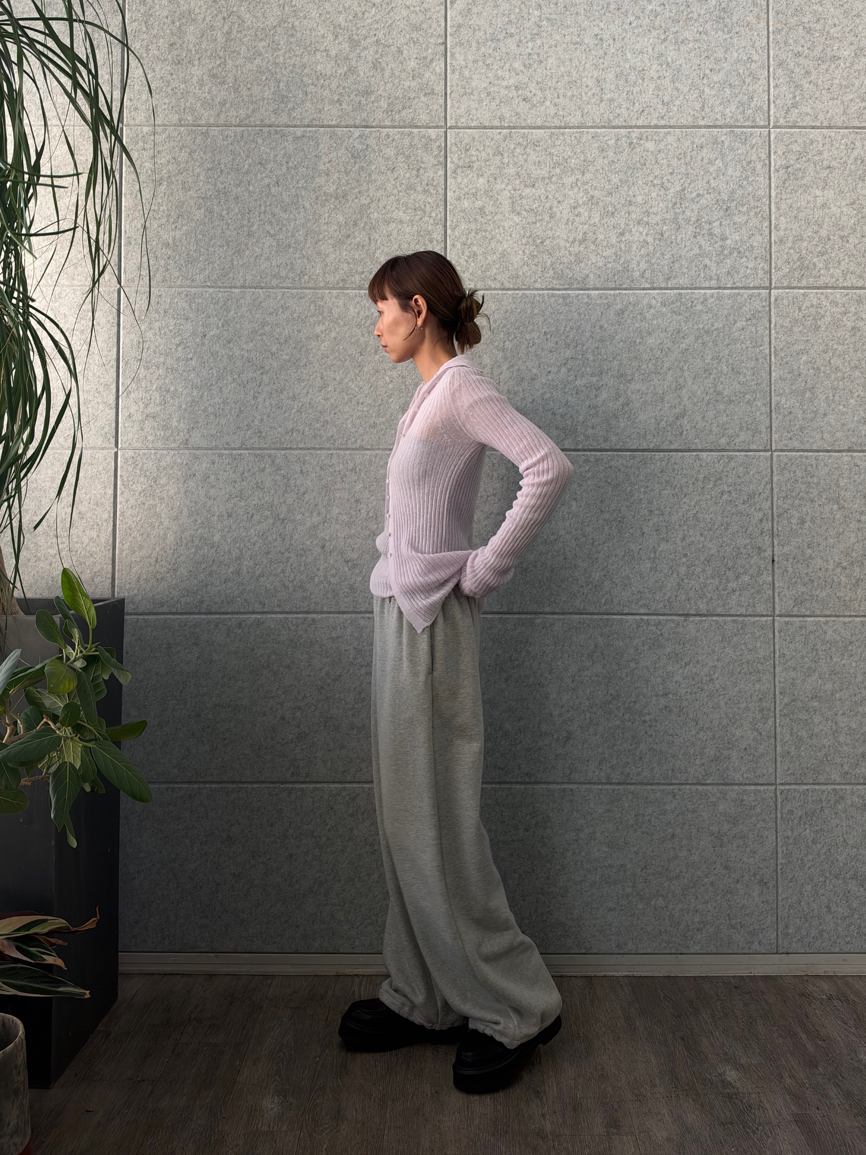designer yukaさんの「CODE A｜sheer mohair rib cardigan」を使ったコーディネート