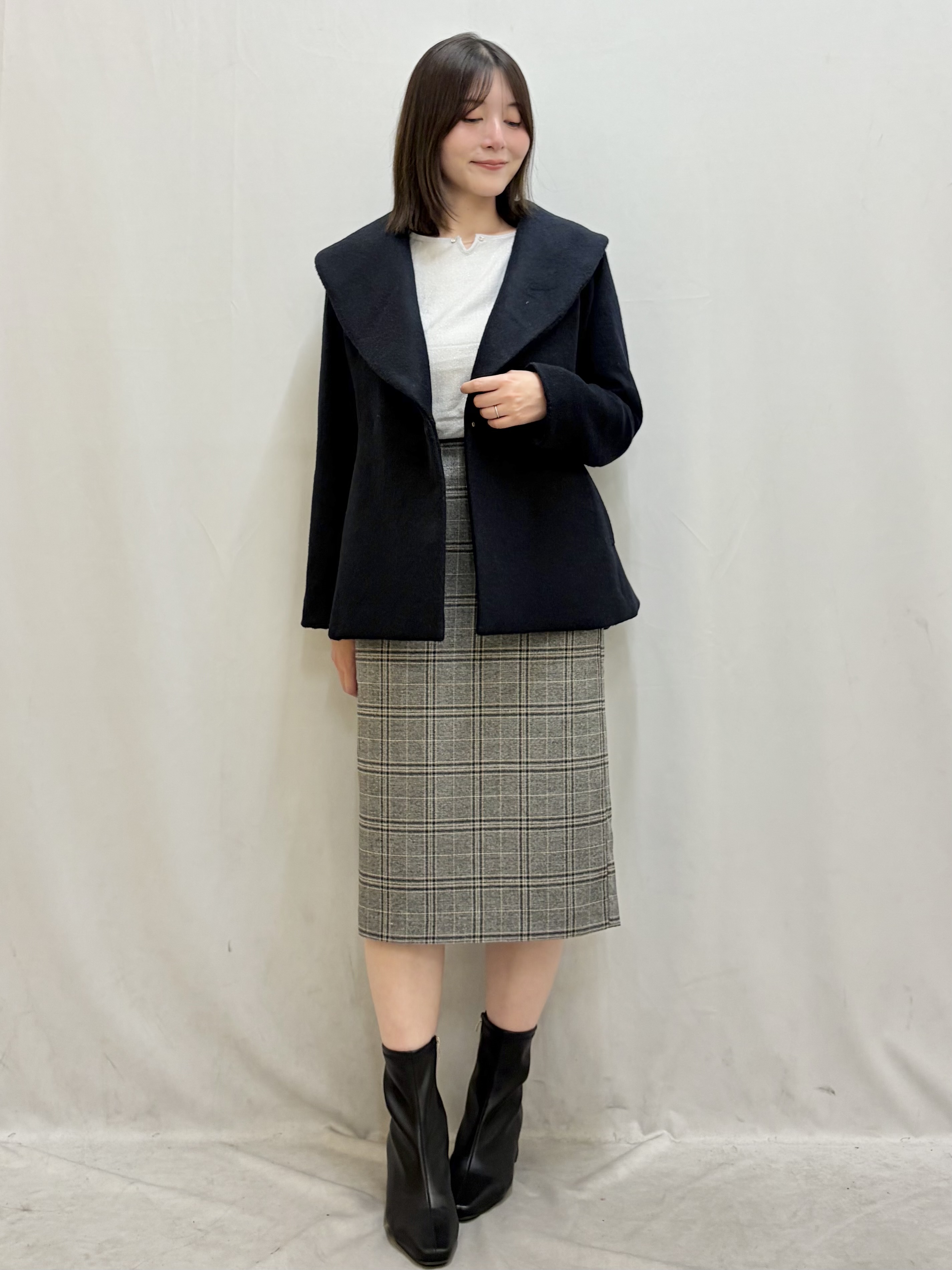 kasumiさんの「index｜カシミヤ混ビッグショールカラーコート」を使ったコーディネート