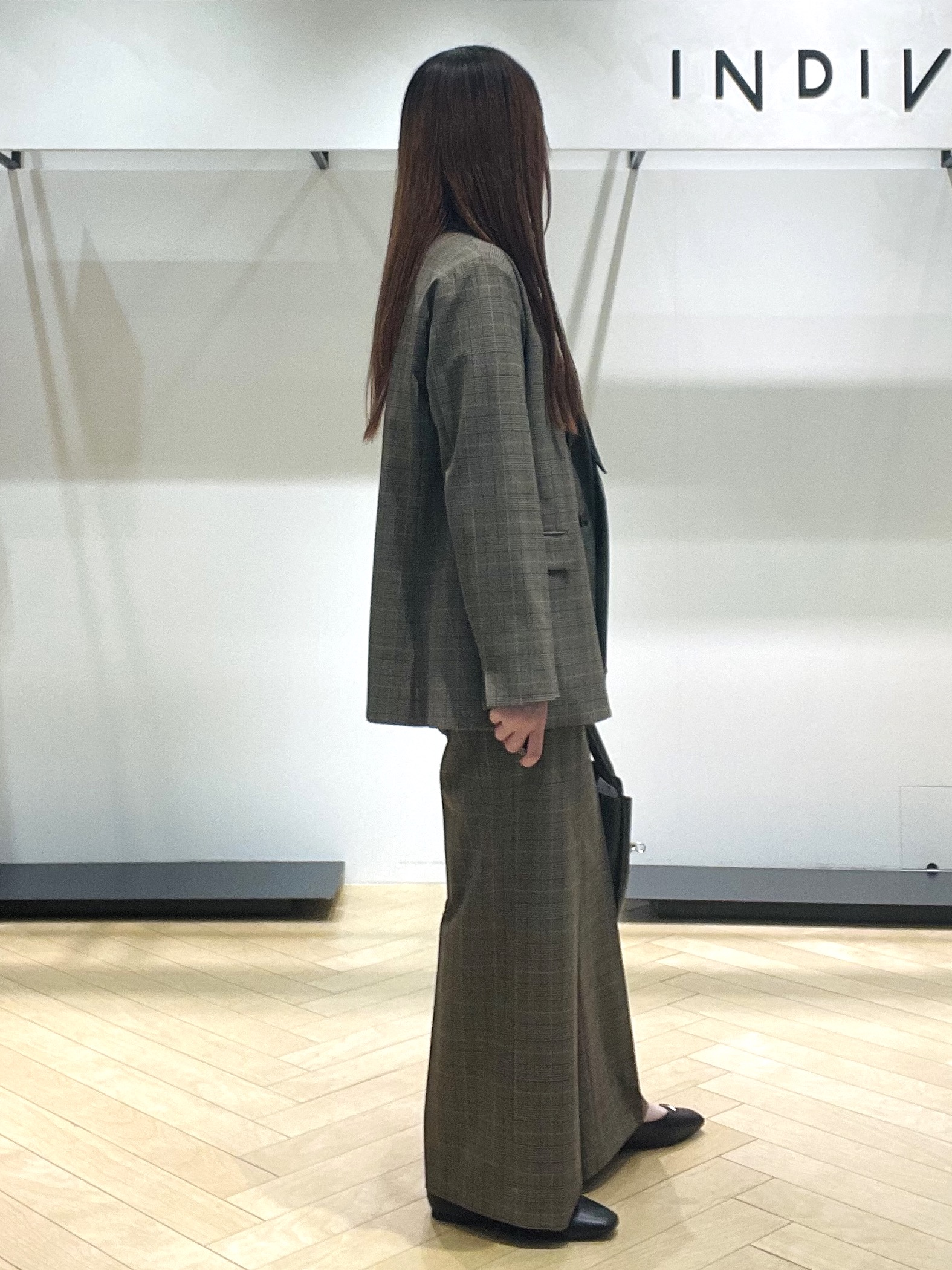 mさんの「INDIVI｜【洗濯機OK／ストレッチ◎】秋はじめのダブルジャケット」を使ったコーディネート