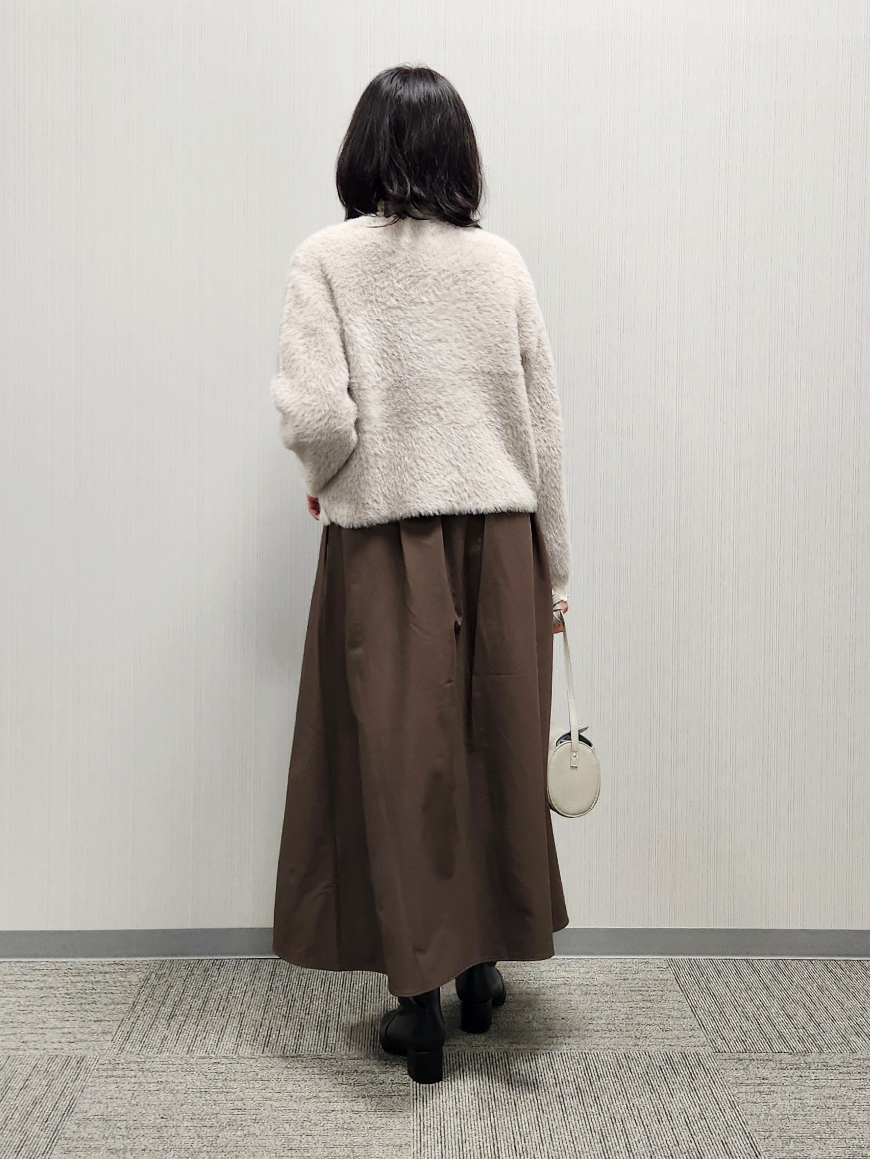 naraさんの「Dessin｜【店頭人気/洗える】シャギーニットカーディガン」を使ったコーディネート