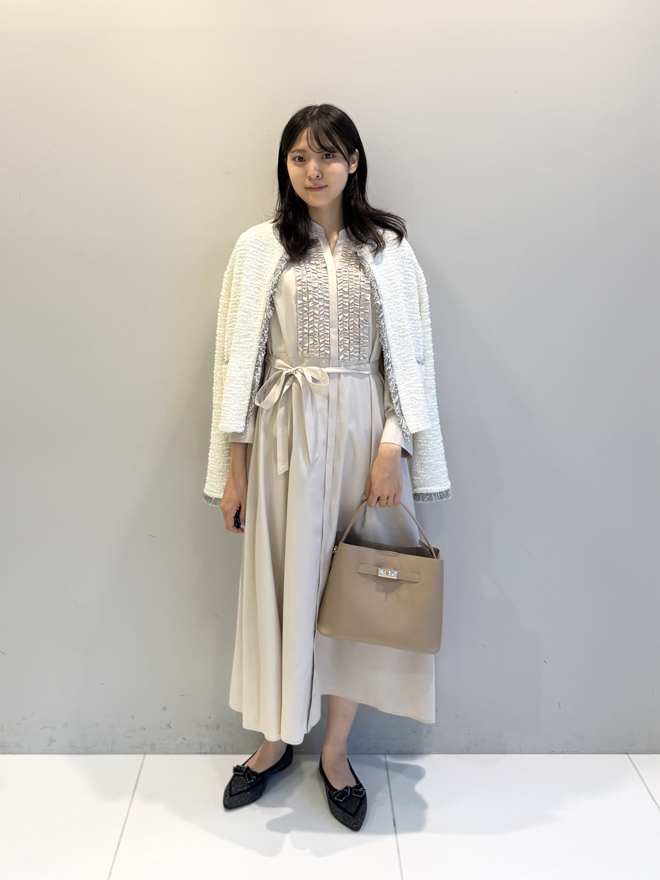 ririkaさんの「UNTITLED｜【ジャケットライク/秋羽織り】ファンシーヤーンツイードニットカーディガン」を使ったコーディネート