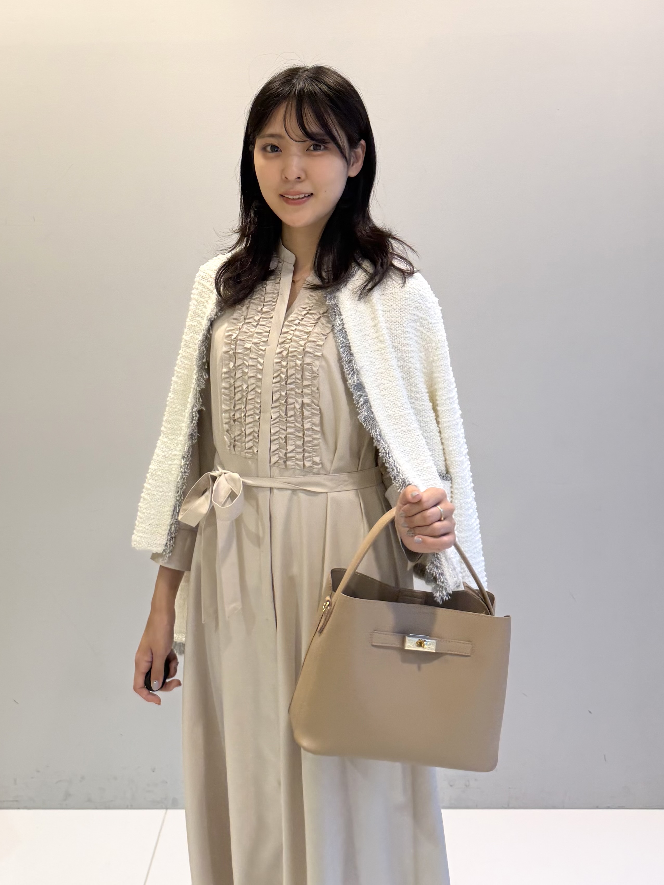 ririkaさんの「UNTITLED｜【ジャケットライク/秋羽織り】ファンシーヤーンツイードニットカーディガン」を使ったコーディネート