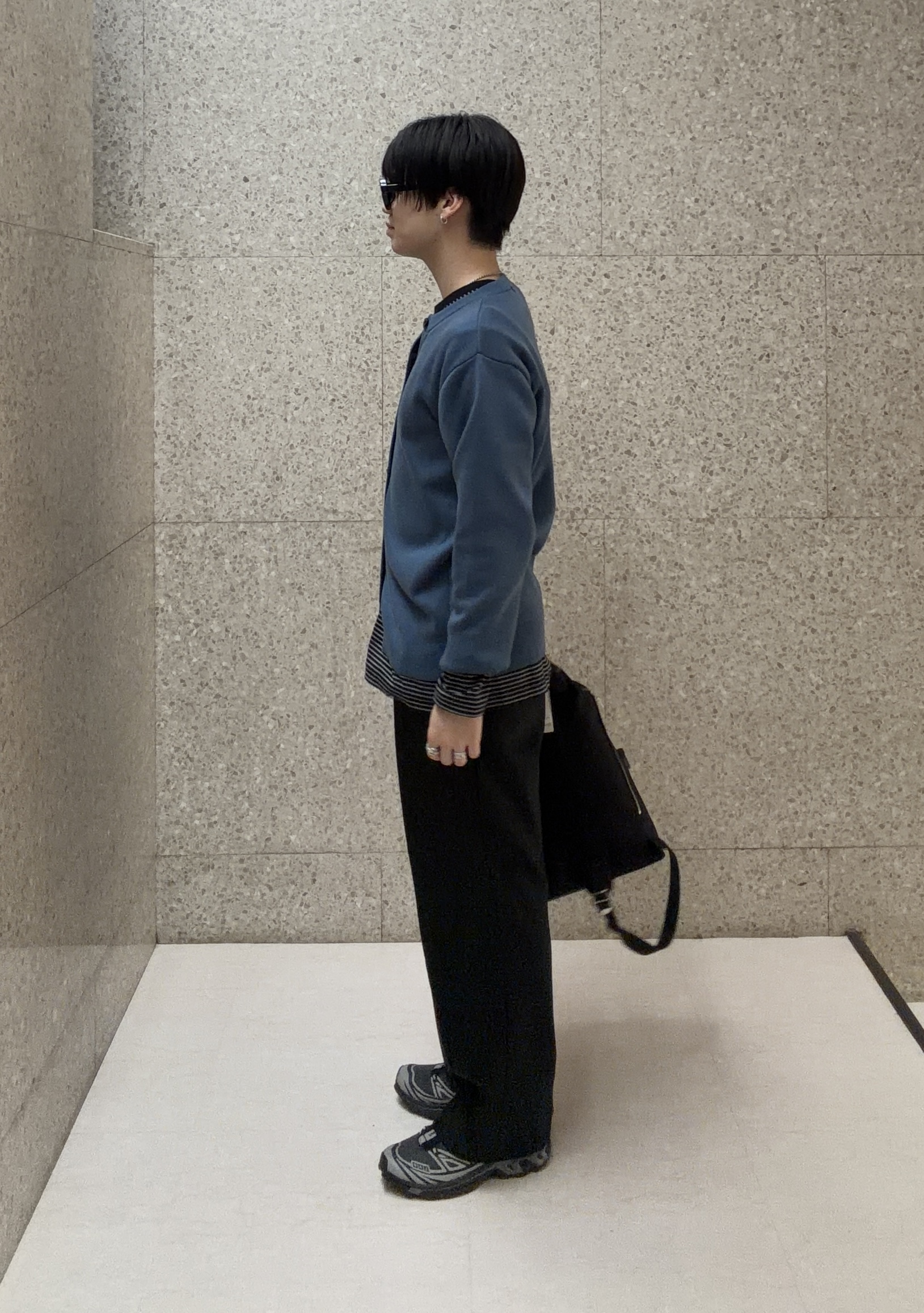 キムラさんの「TAKEO KIKUCHI｜【BOWLER HAT LABEL】日本製クルーネックカーディガン」を使ったコーディネート