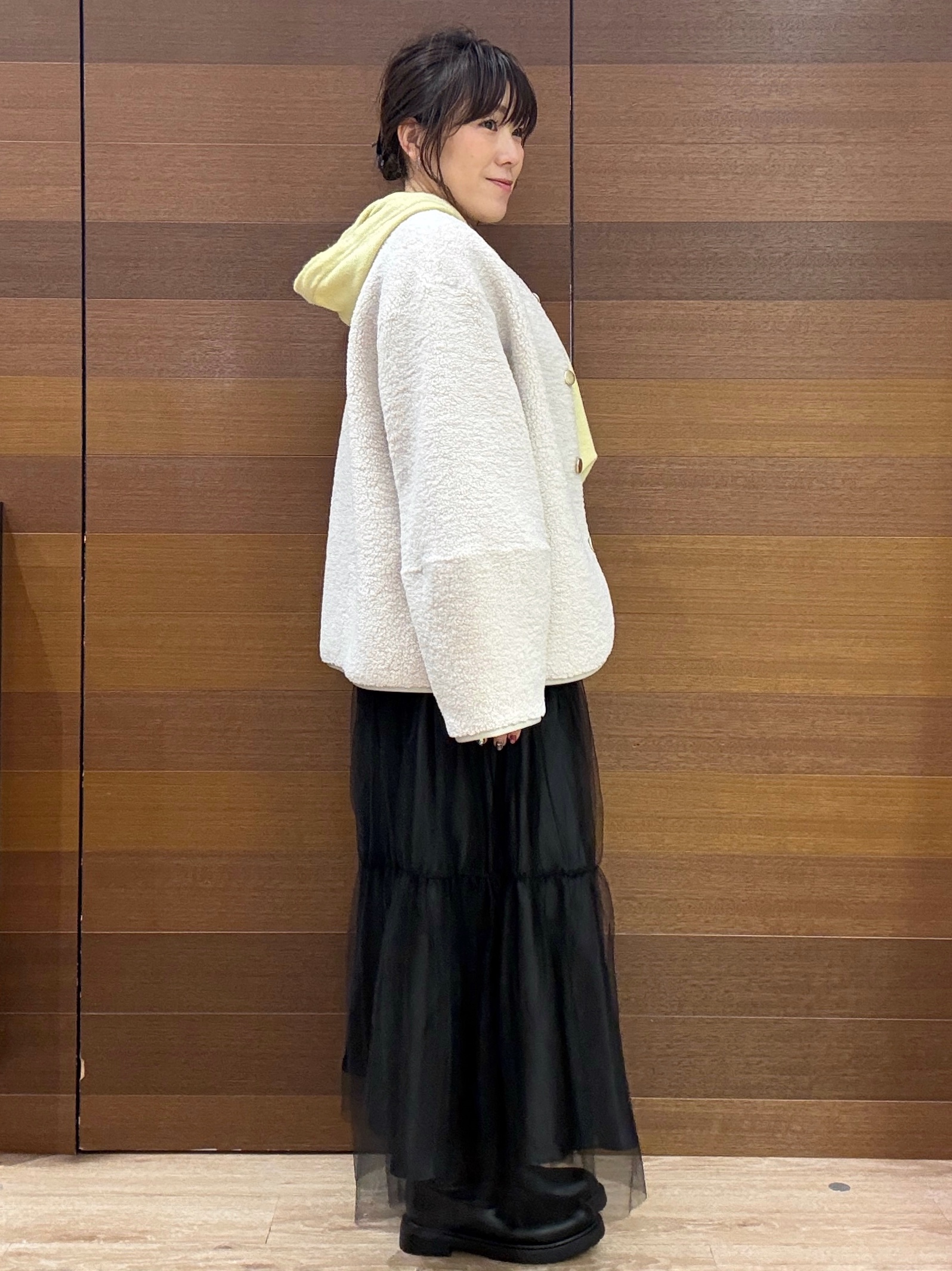 maichiさんの「OPAQUE.CLIP｜《リバーシブル》ボア&times;フリースアウター」を使ったコーディネート