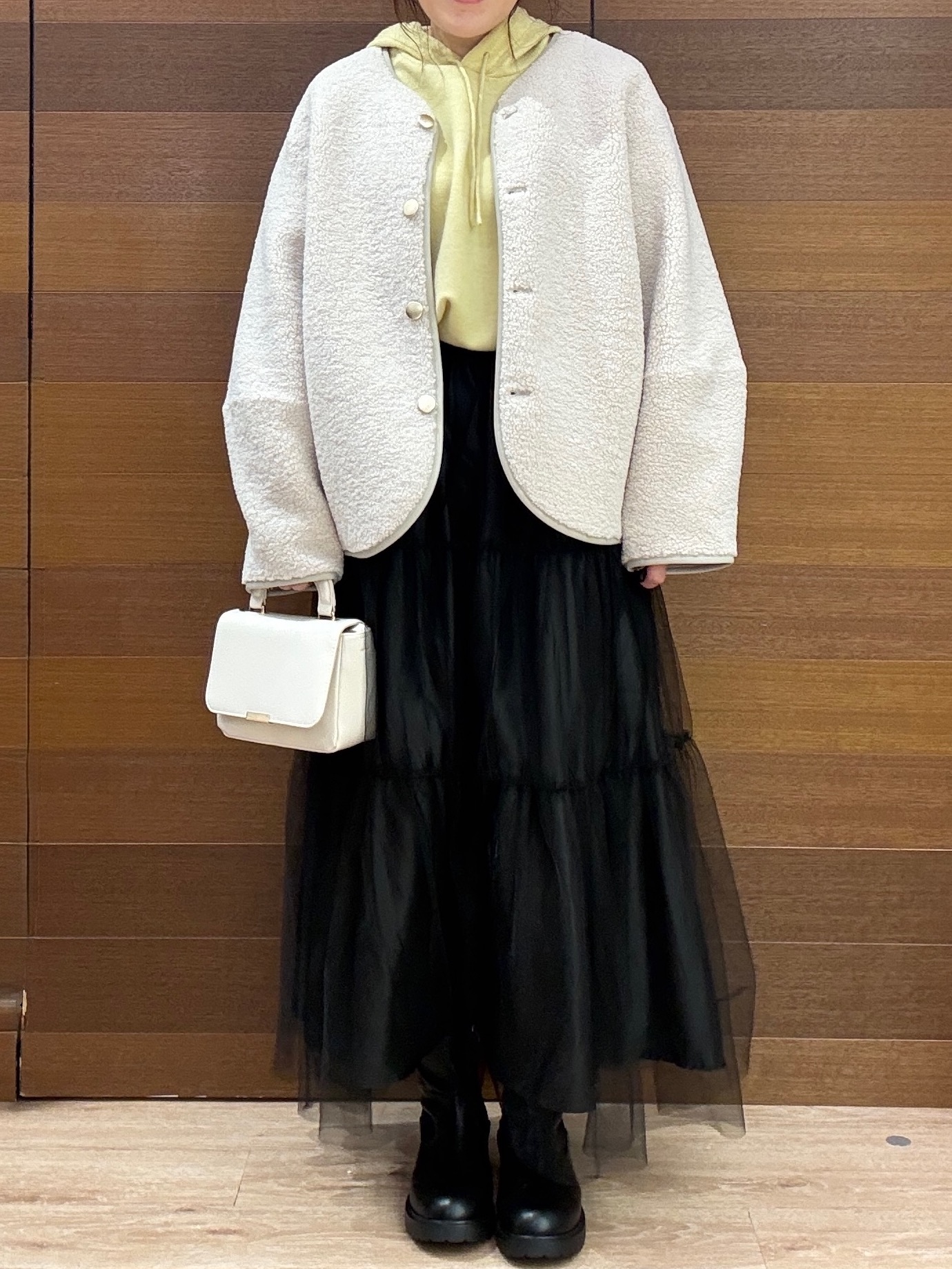 maichiさんの「OPAQUE.CLIP｜《リバーシブル》ボア&times;フリースアウター」を使ったコーディネート