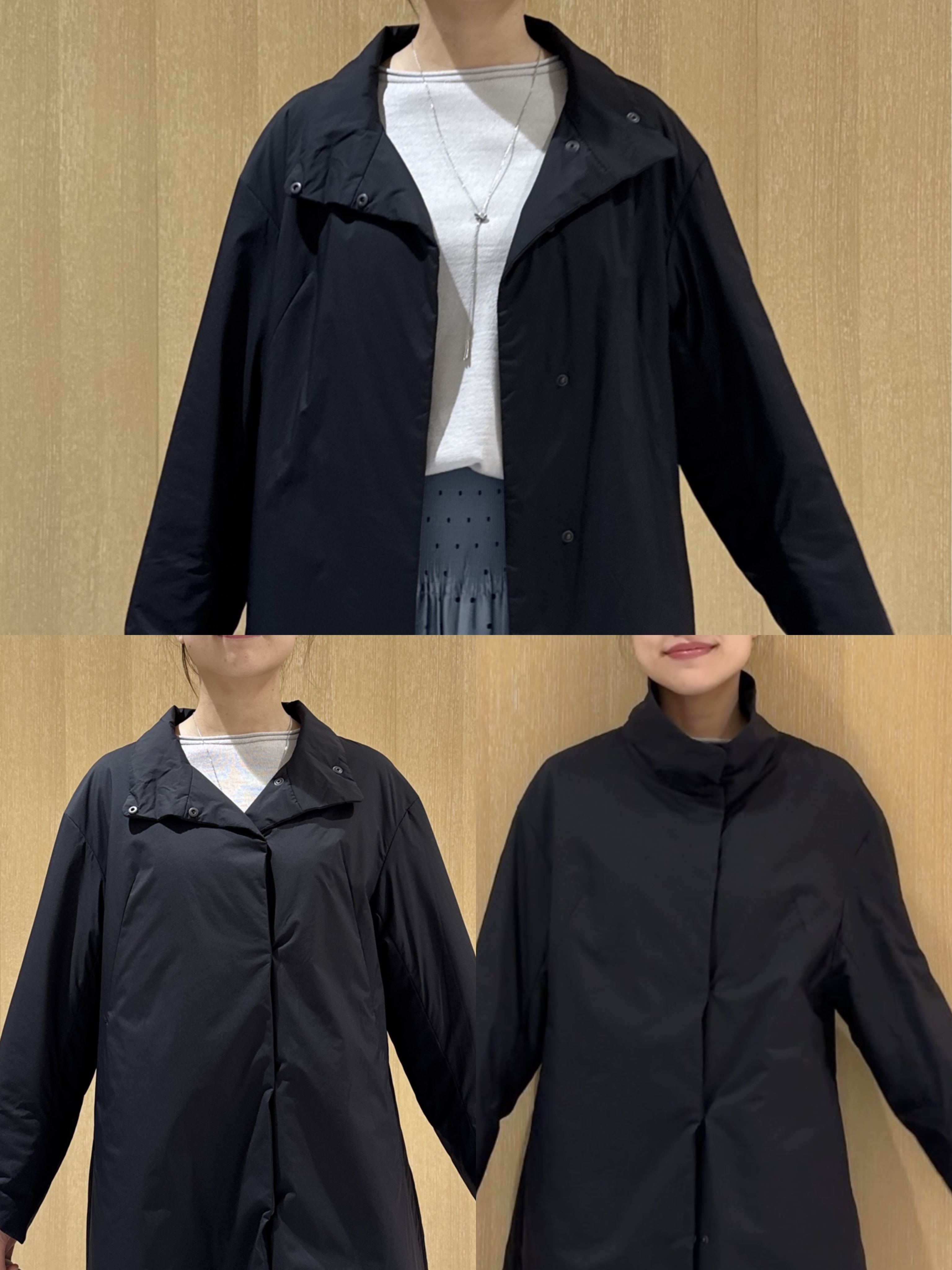 nanaさんの「UNTITLED｜【撥水/軽量/薄中綿入り】スタンドカラーコート」を使ったコーディネート