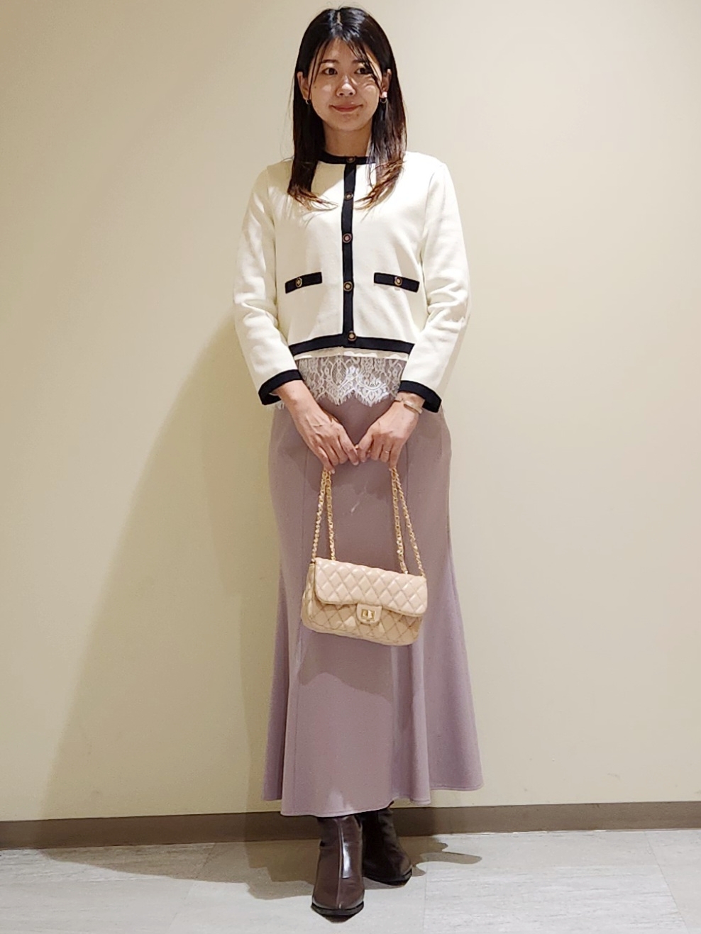 yukaさんの「COUP DE CHANCE｜【手洗い可／日本製】配色カーディガン」を使ったコーディネート