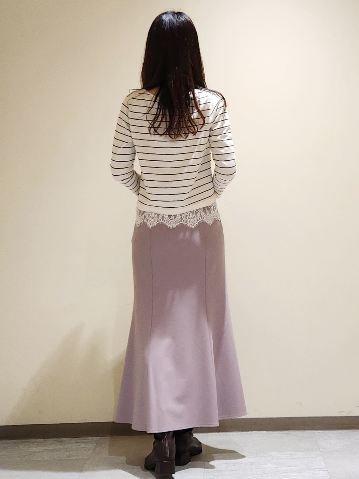 yukaさんの「COUP DE CHANCE｜【手洗い可】裾レースニット」を使ったコーディネート