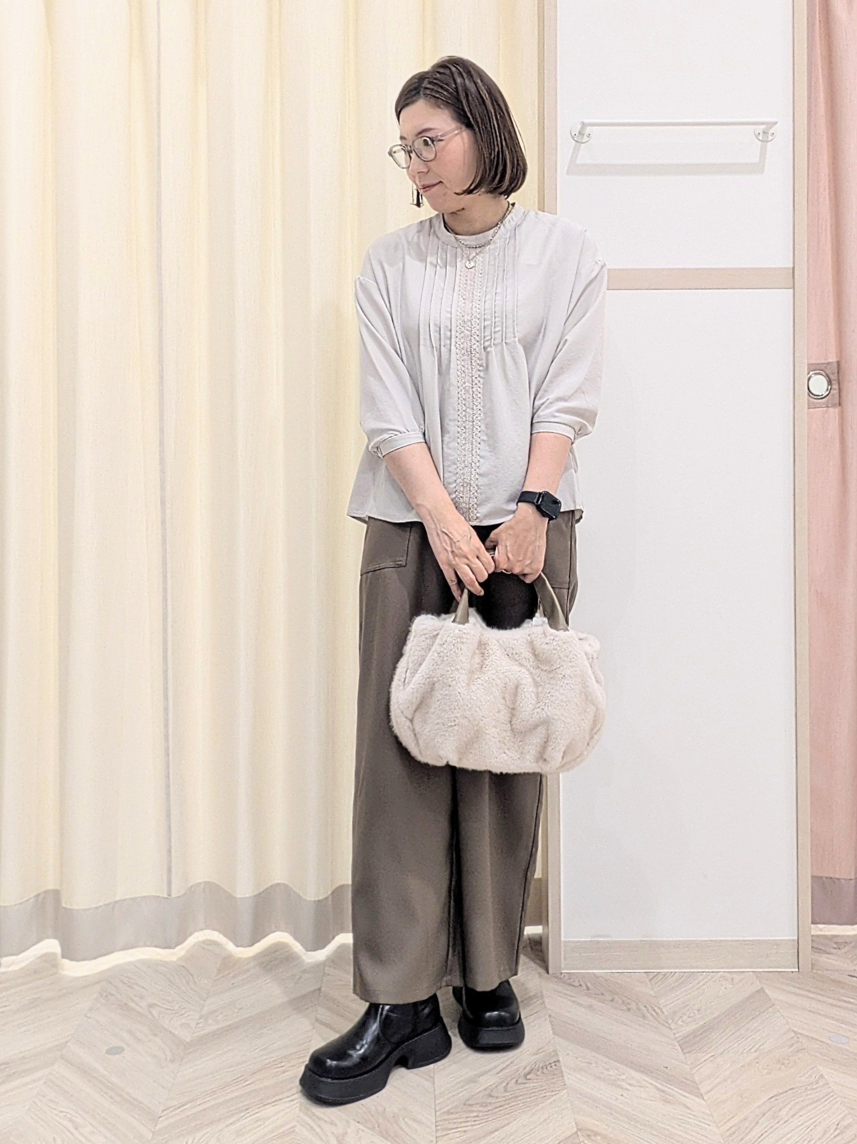 miyuさんの「SHOO･LA･RUE｜【S-LL/洗濯機可/静電気防止】もちもち配色ダブルフェイスカーディガン」を使ったコーディネート
