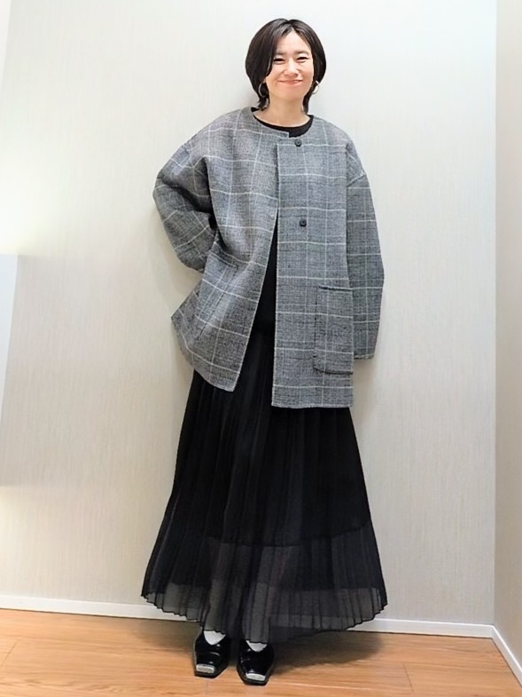 ミズタさんの「UNTITLED｜【マフラー付き/ゆったり】リバーコート」を使ったコーディネート