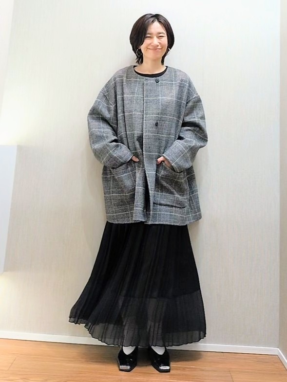 ミズタさんの「UNTITLED｜【マフラー付き/ゆったり】リバーコート」を使ったコーディネート