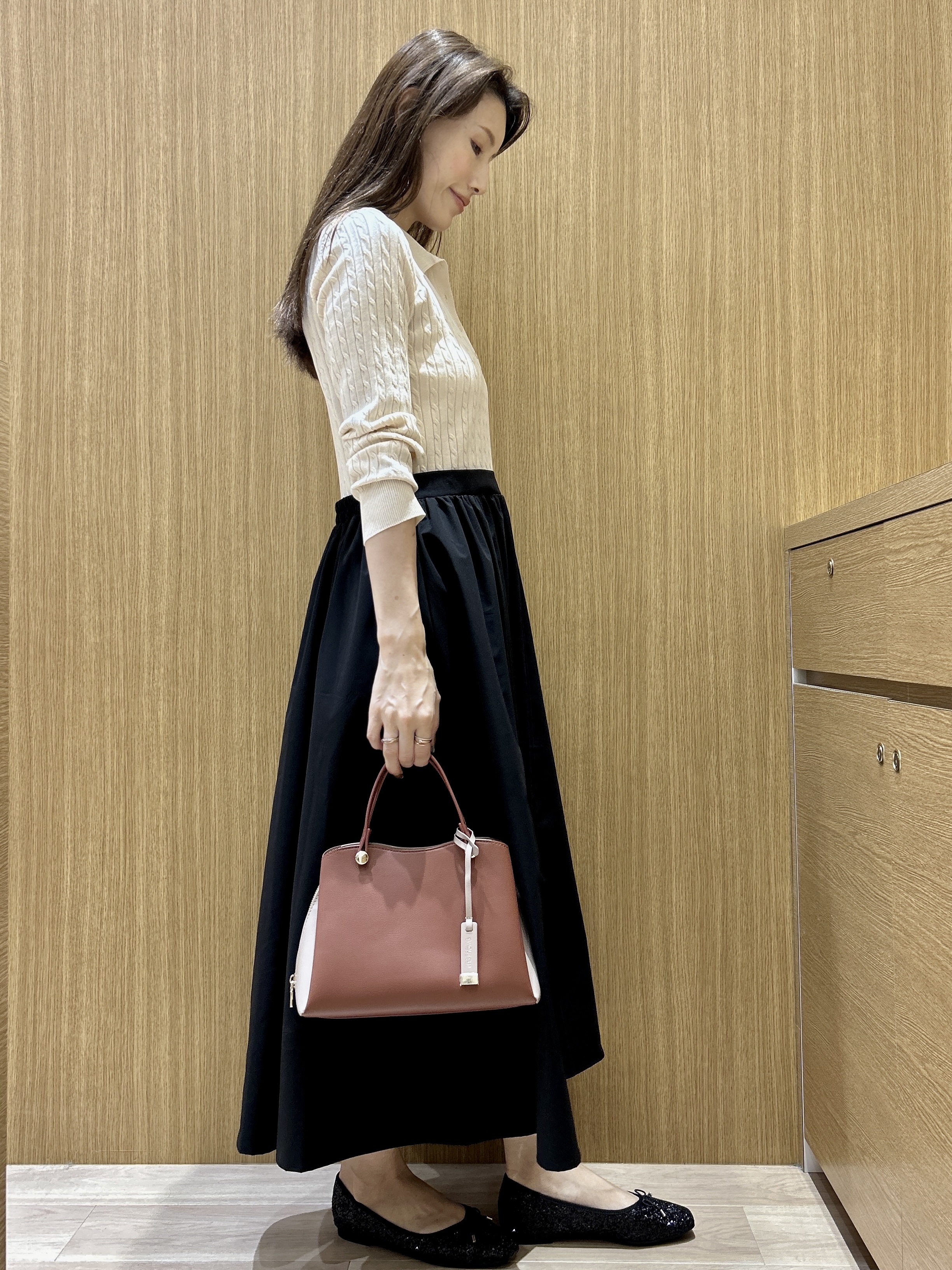 maiさんの「OPAQUE.CLIP｜キラキラボール2連ネックレス」を使ったコーディネート