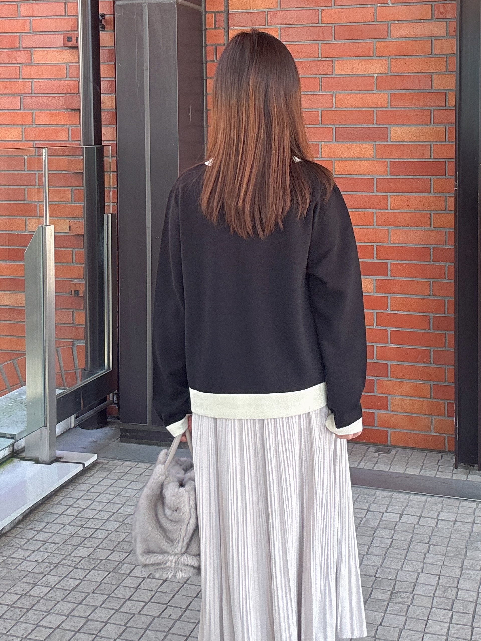 makiさんの「UNTITLED｜【アンサンブル可/上品映え】モールラインクルーネックニット」を使ったコーディネート