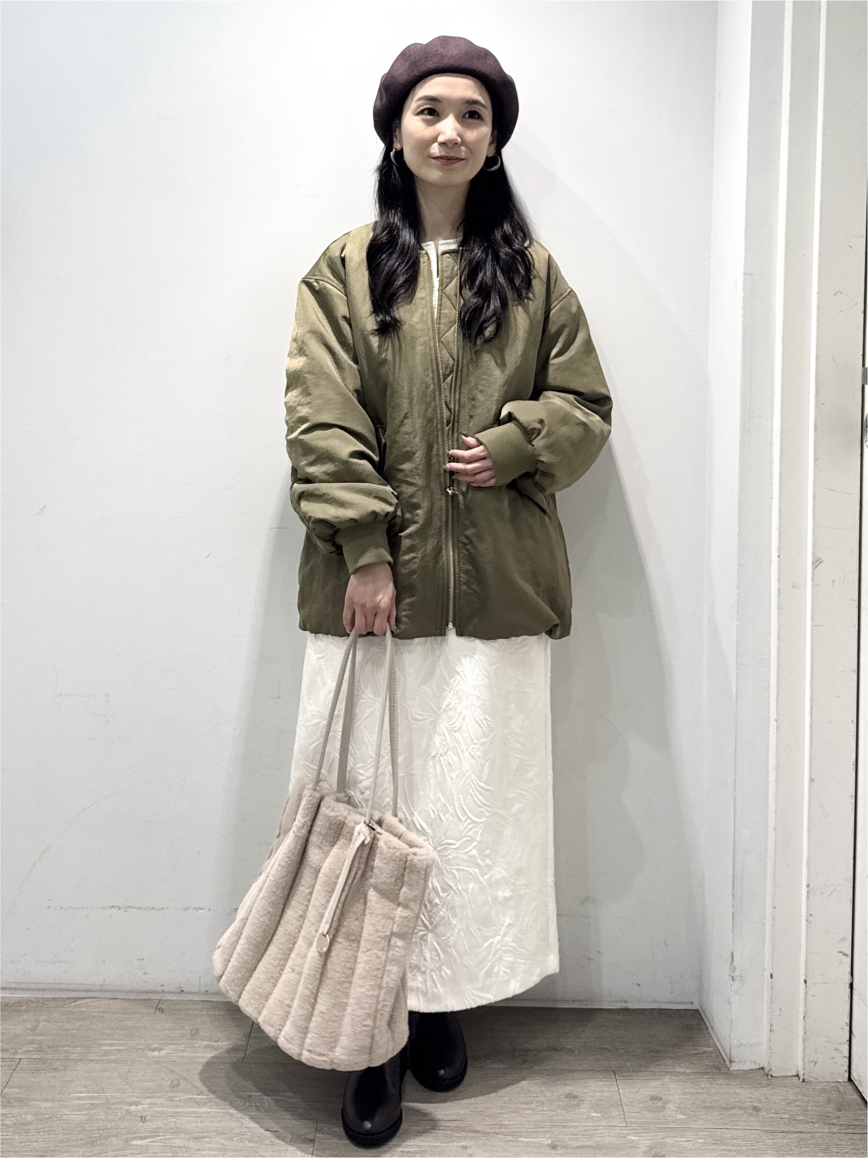 yuicciさんの「OPAQUE.CLIP｜【保温中綿／撥水】ミドルMA－1《洗濯機OK》」を使ったコーディネート