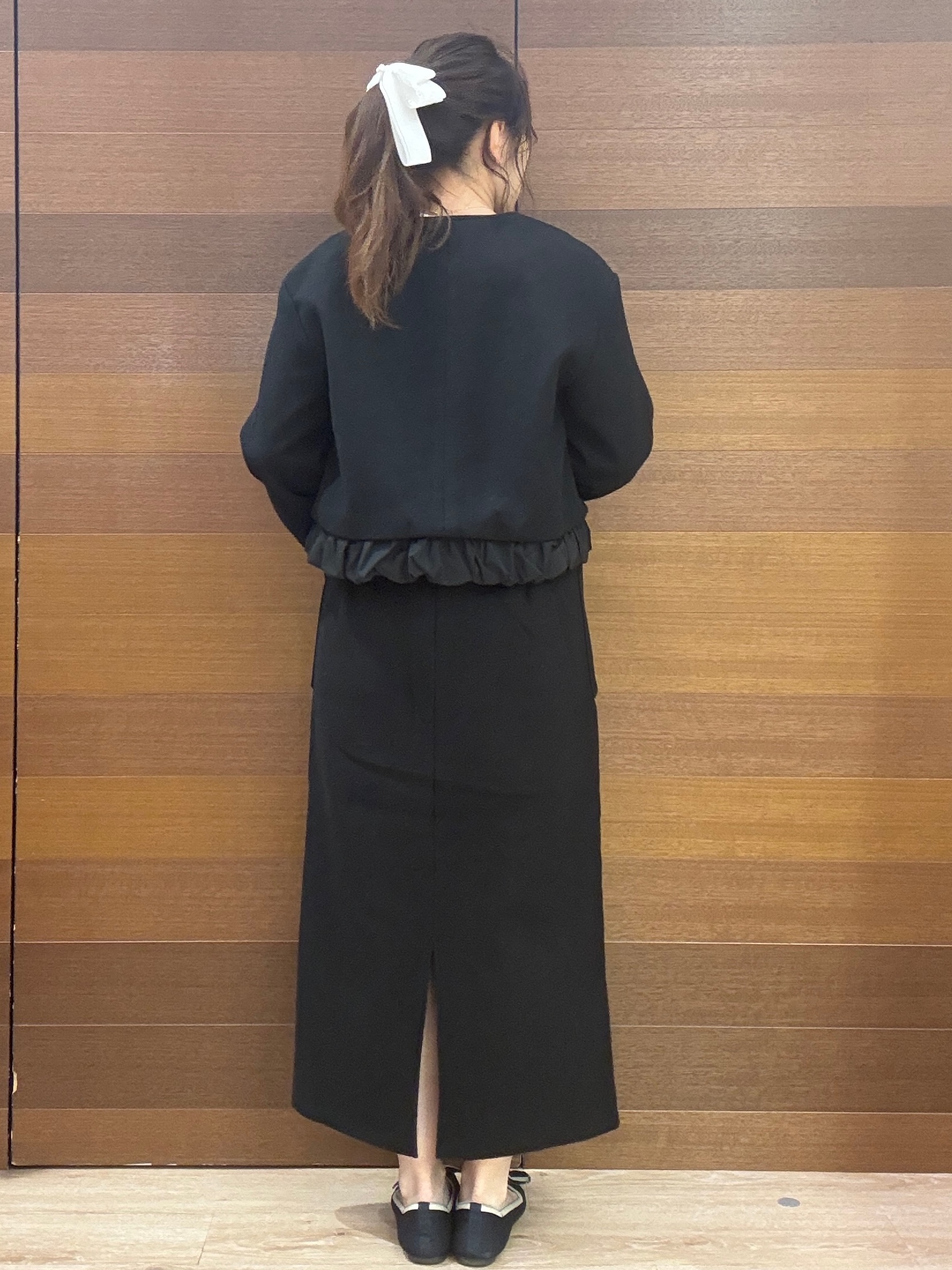 maichiさんの「OPAQUE.CLIP｜異素材フリルウールライクコート【吸湿発熱／防シワ／洗える】」を使ったコーディネート