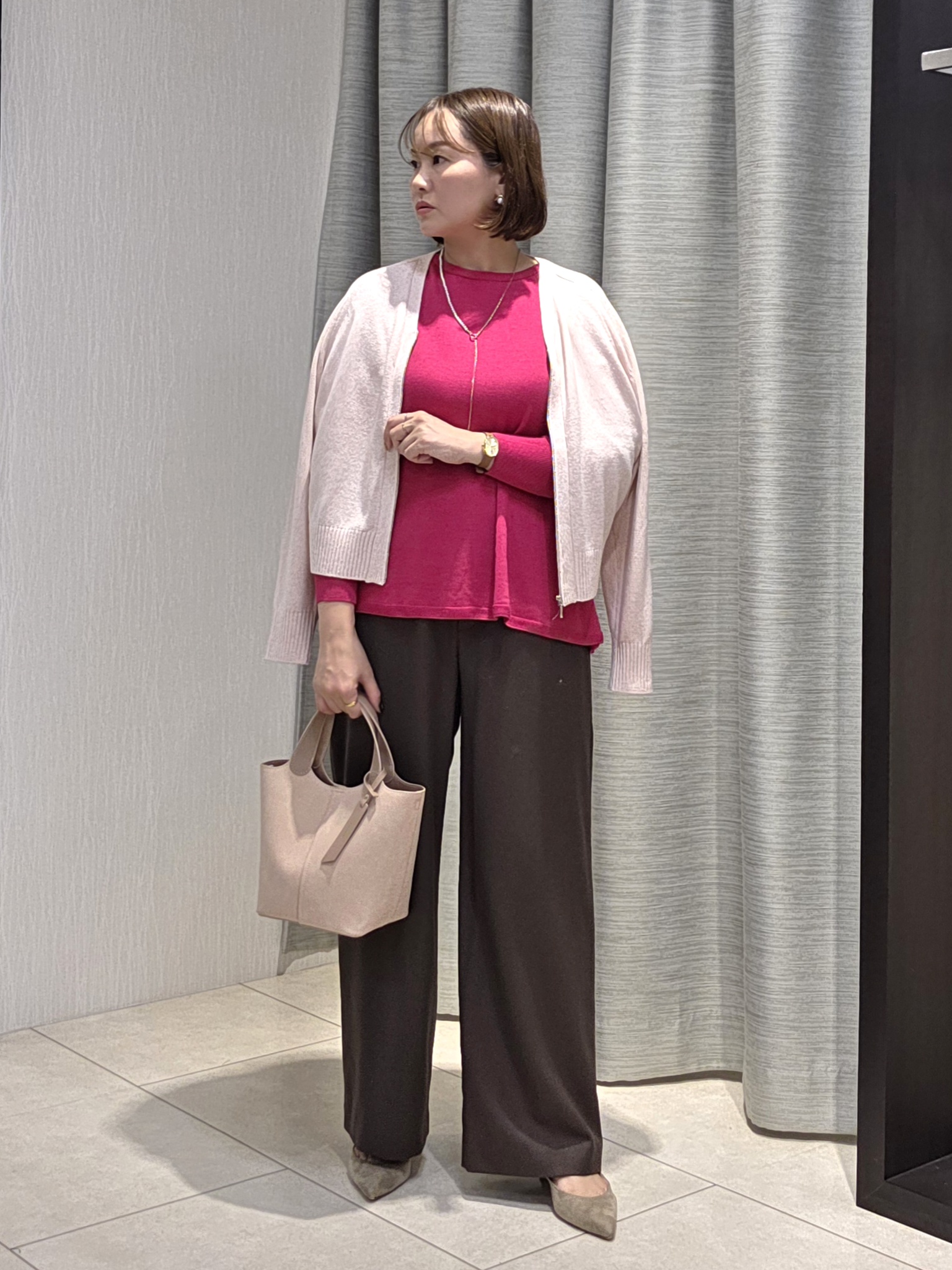 naokoさんの「UNTITLED｜【店頭人気！】杢調ジップカーディガン」を使ったコーディネート