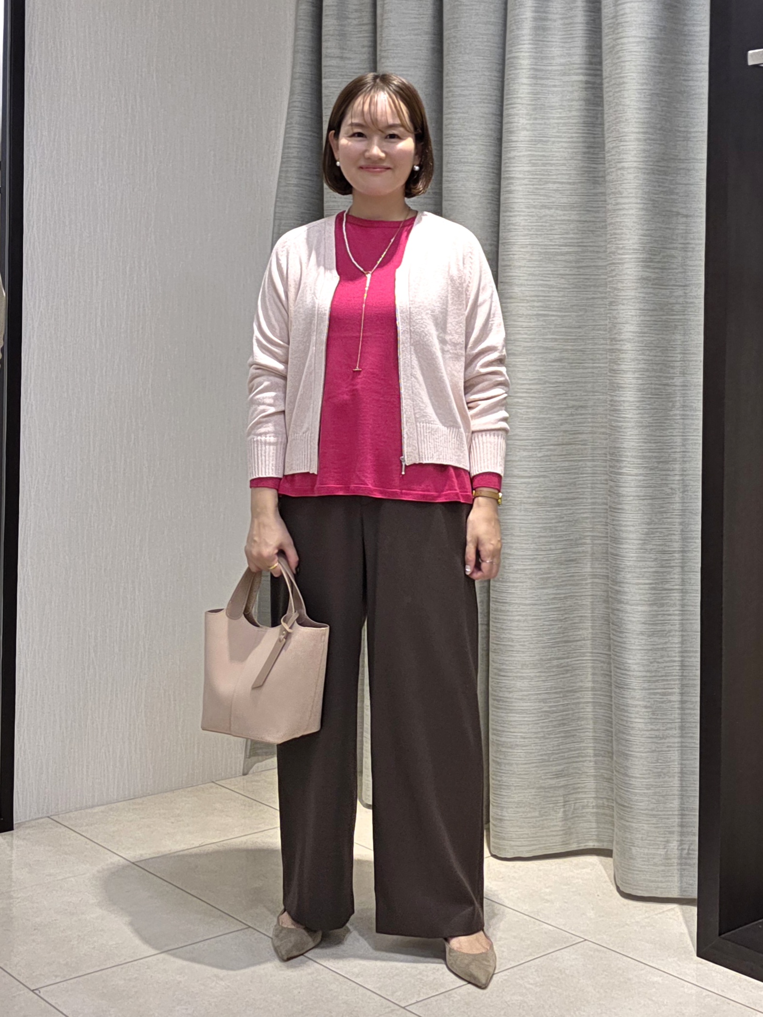 naokoさんの「UNTITLED｜【店頭人気！】杢調ジップカーディガン」を使ったコーディネート