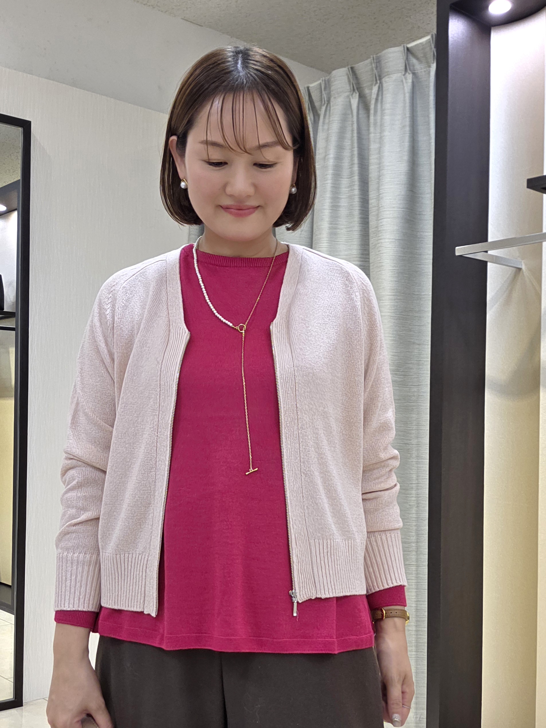 naokoさんの「UNTITLED｜【店頭人気！】杢調ジップカーディガン」を使ったコーディネート