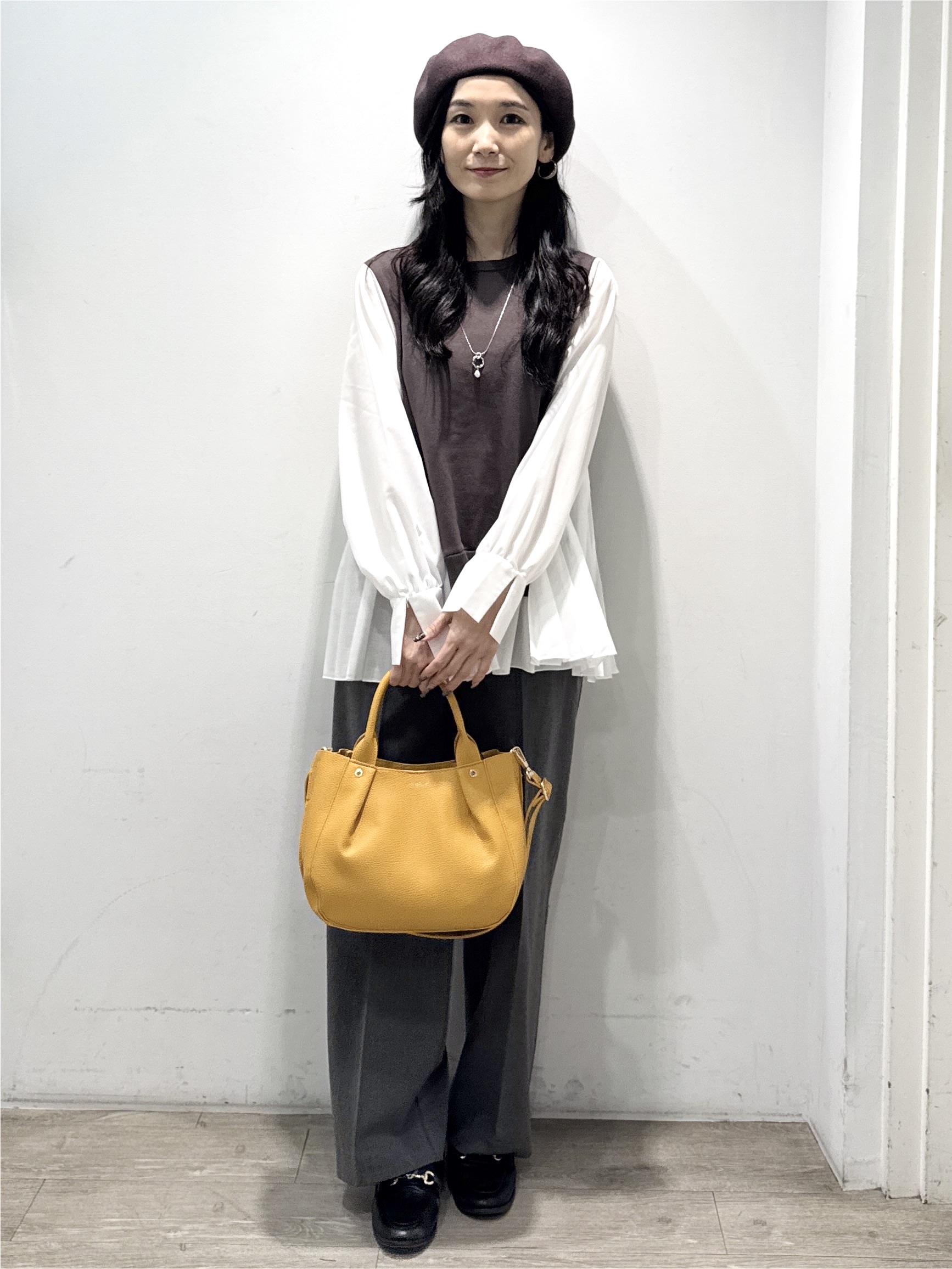yuicciさんの「OPAQUE.CLIP｜プリーツデザインドッキングニット【洗濯機OK】」を使ったコーディネート