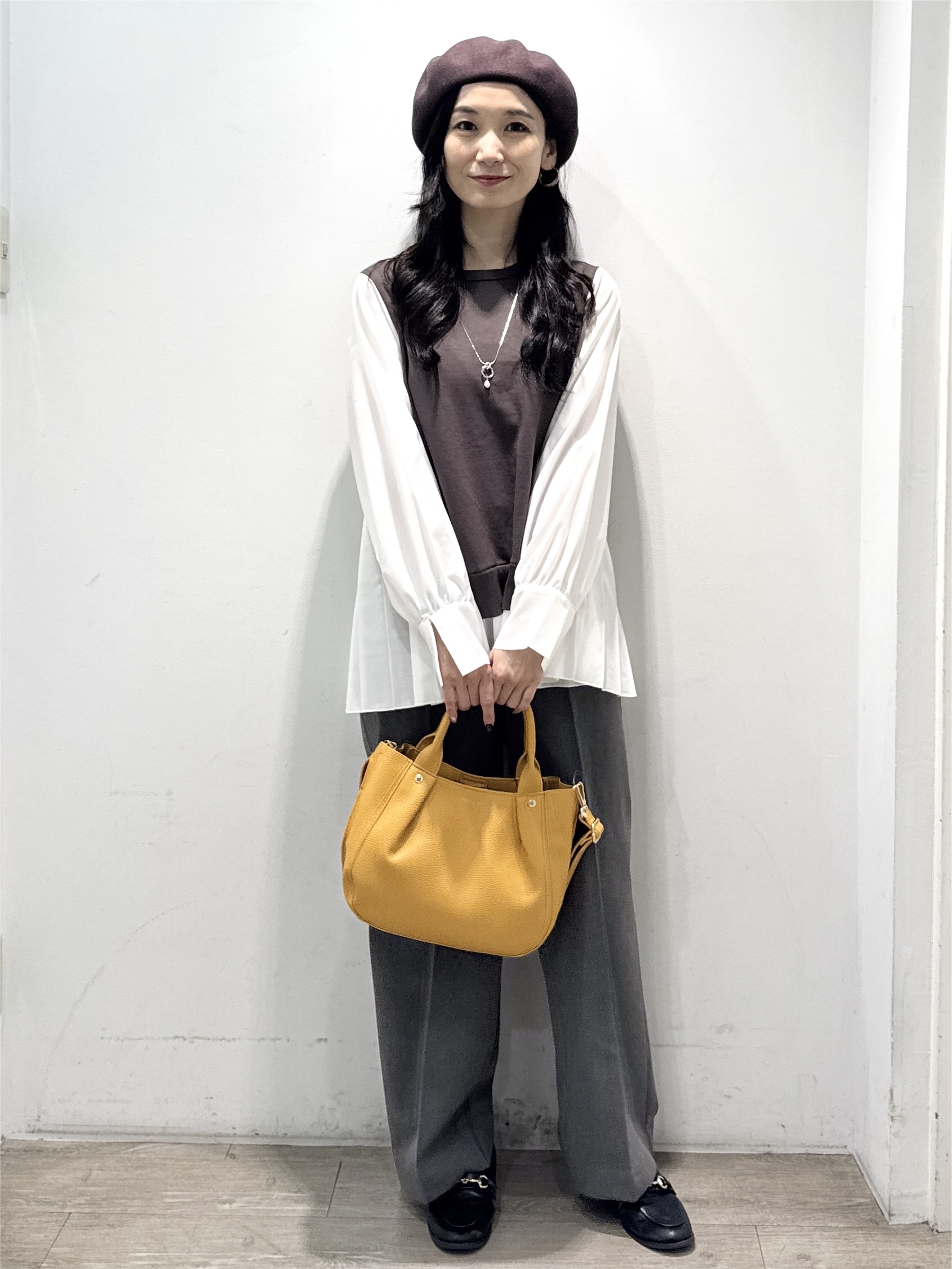yuicciさんの「OPAQUE.CLIP｜プリーツデザインドッキングニット【洗濯機OK】」を使ったコーディネート