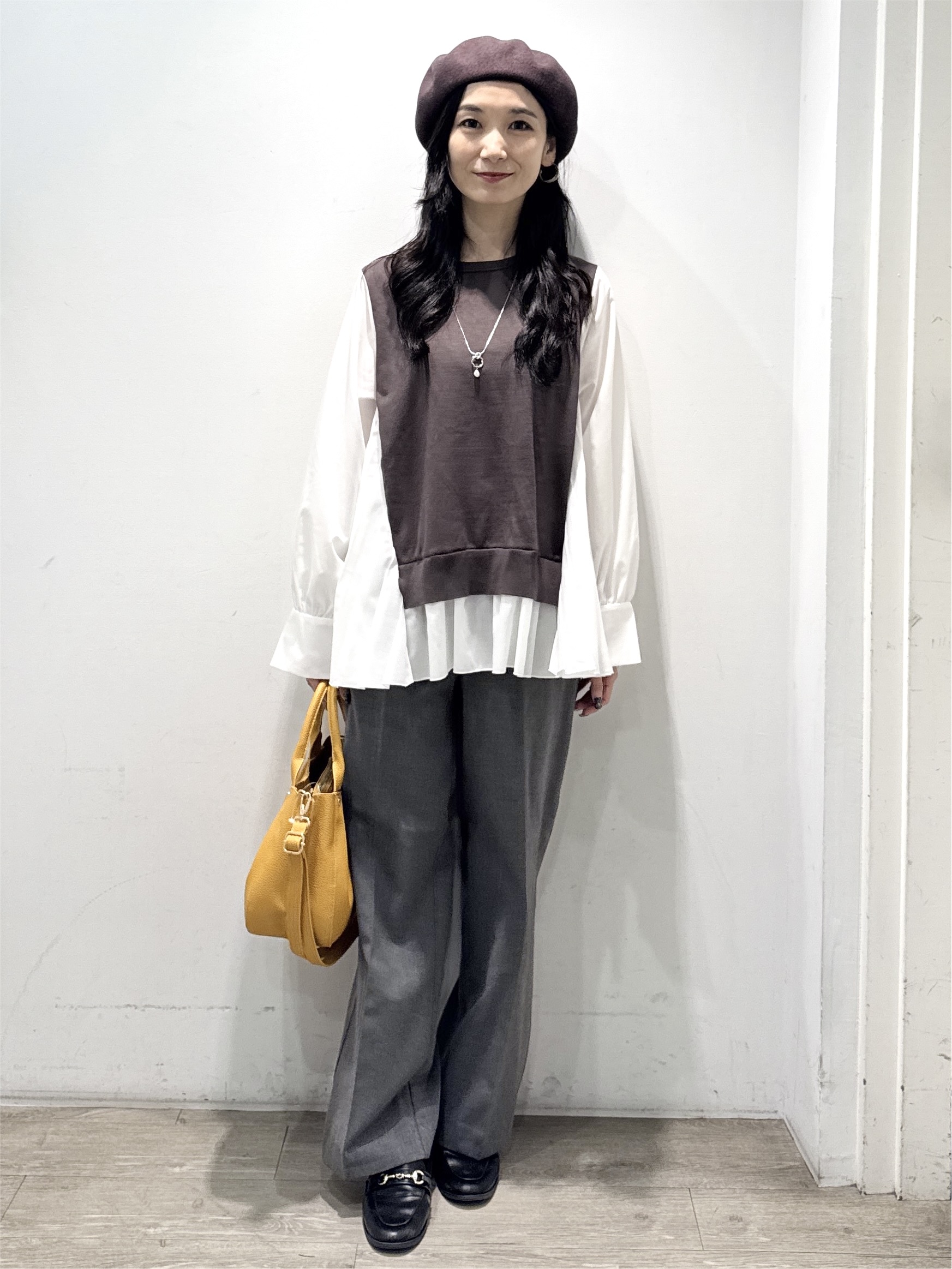 yuicciさんの「OPAQUE.CLIP｜プリーツデザインドッキングニット【洗濯機OK】」を使ったコーディネート
