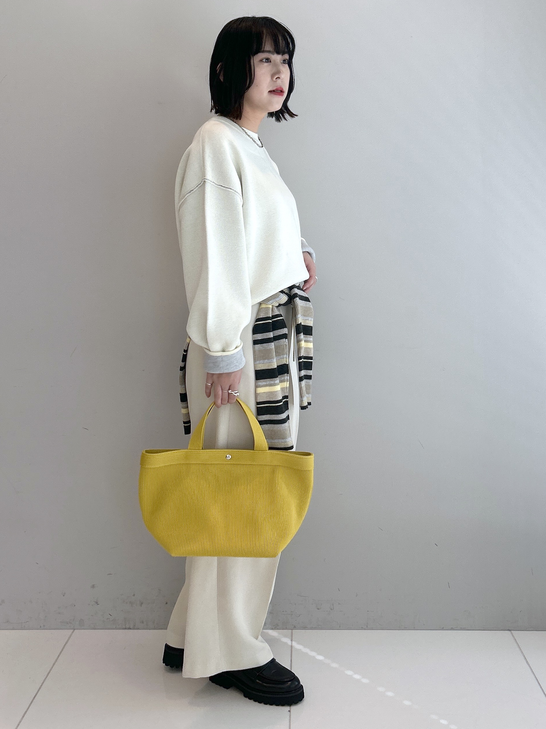Hirokaさんの「Dessin｜【2WAY/洗濯機OK/XS-L】配色リバーシブル コットンジャカード クルーネックニット」を使ったコーディネート