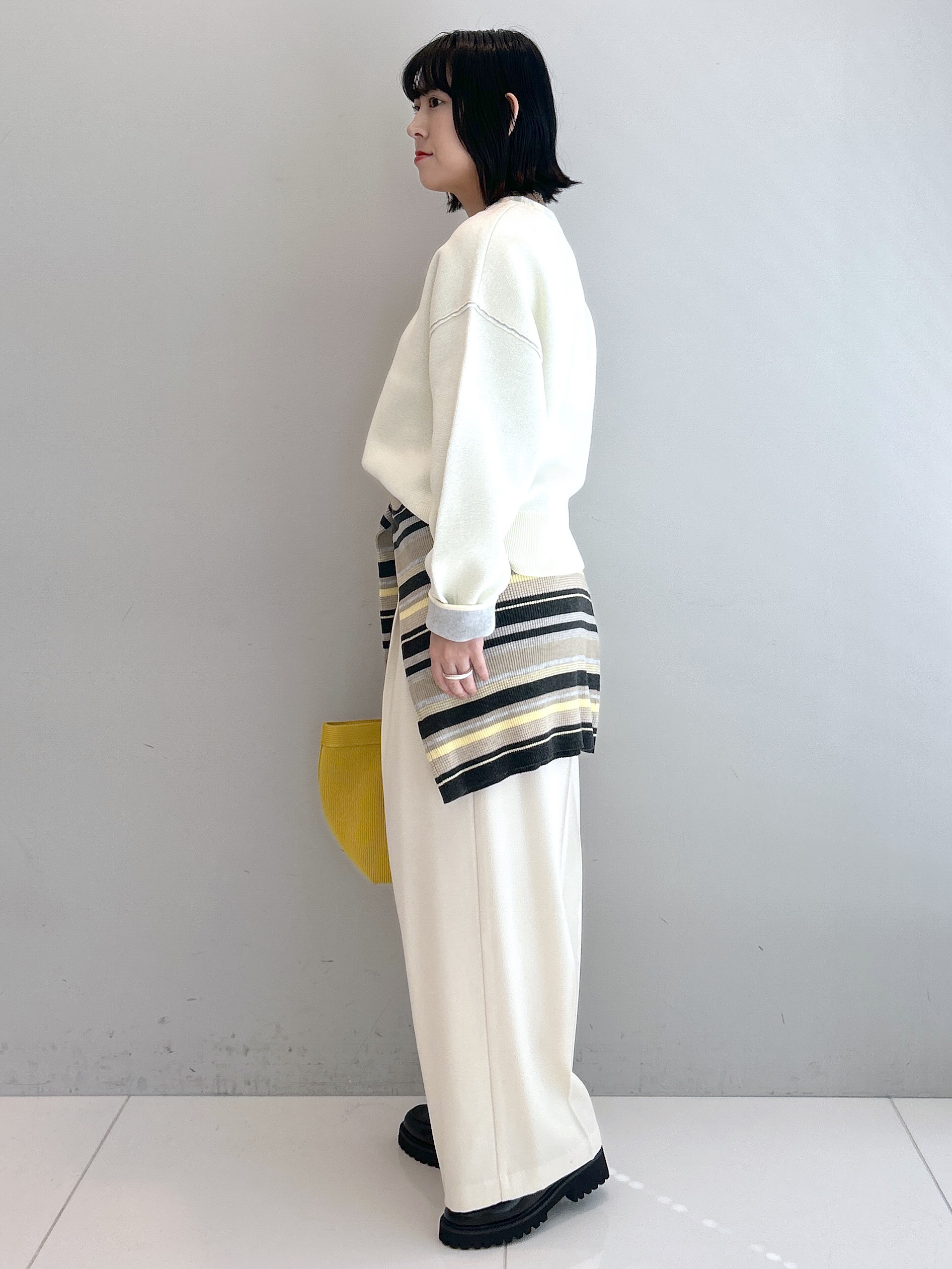 Hirokaさんの「Dessin｜【2WAY/洗濯機OK/XS-L】配色リバーシブル コットンジャカード クルーネックニット」を使ったコーディネート