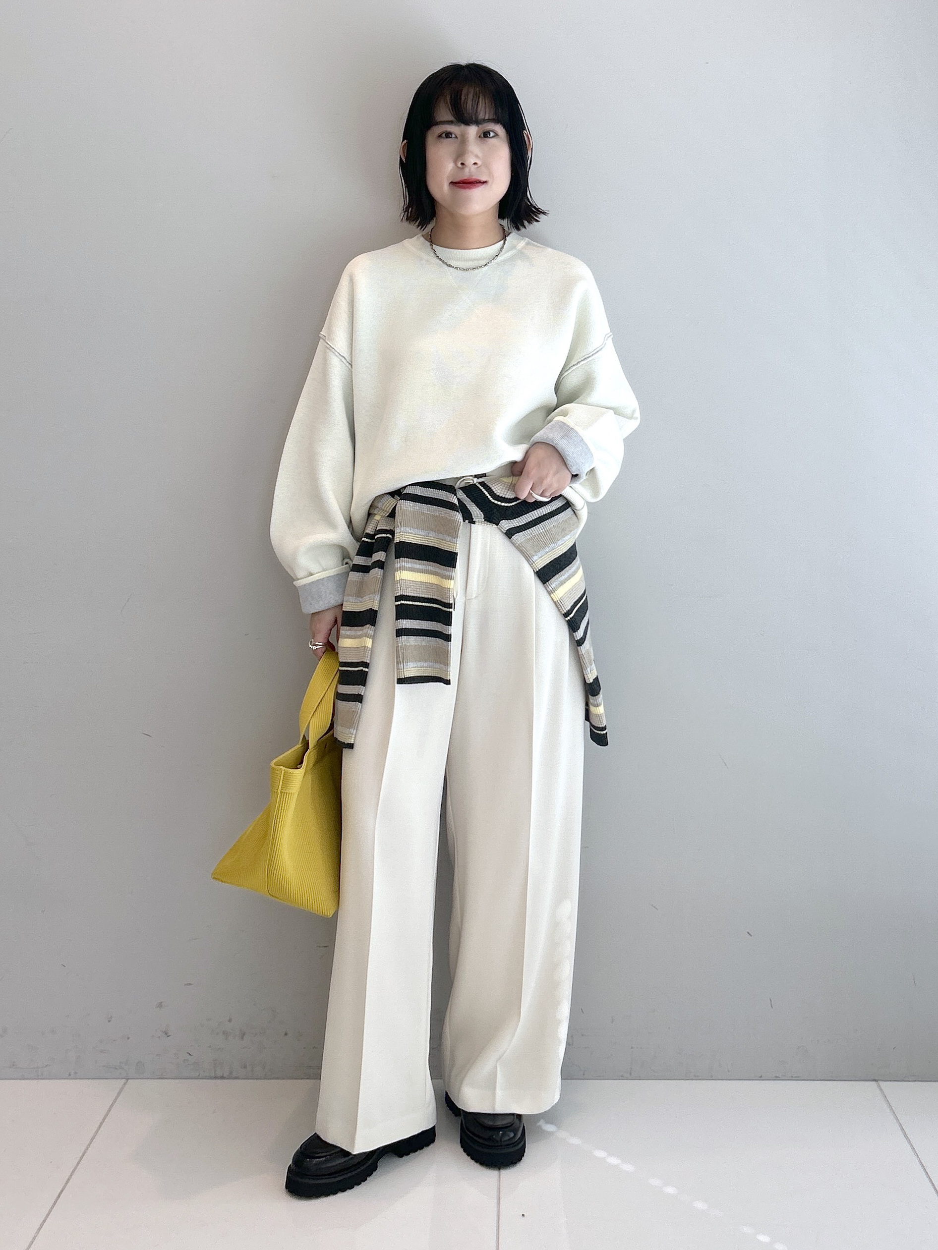 Hirokaさんの「Dessin｜【2WAY/洗濯機OK/XS-L】配色リバーシブル コットンジャカード クルーネックニット」を使ったコーディネート
