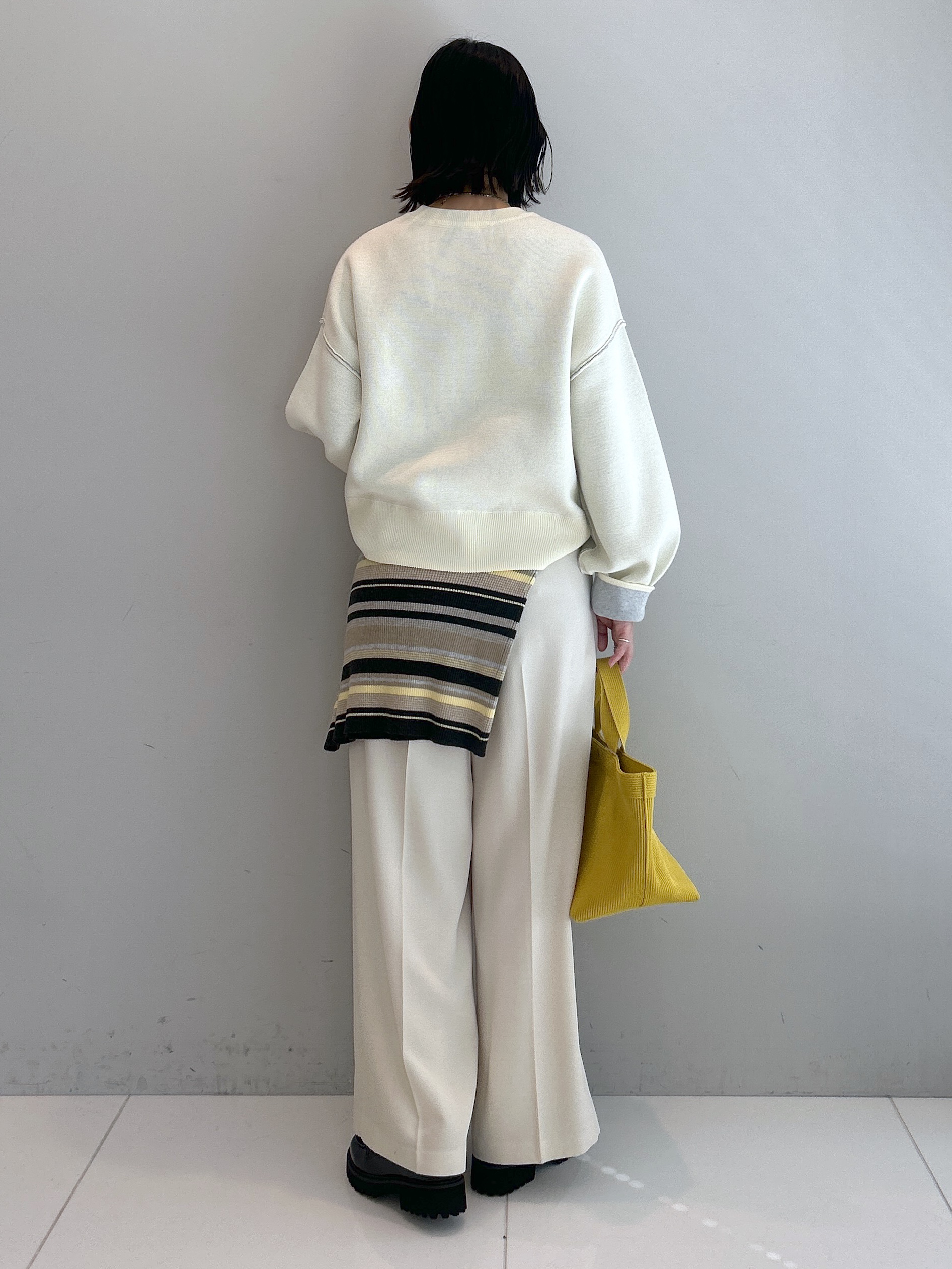 Hirokaさんの「Dessin｜【2WAY/洗濯機OK/XS-L】配色リバーシブル コットンジャカード クルーネックニット」を使ったコーディネート