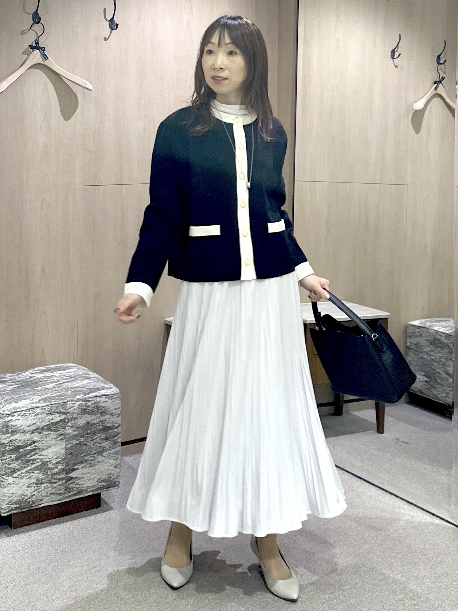 Miwaさんの「UNTITLED｜【アンサンブル可/ジャケットライク】モールラインカーディガン」を使ったコーディネート