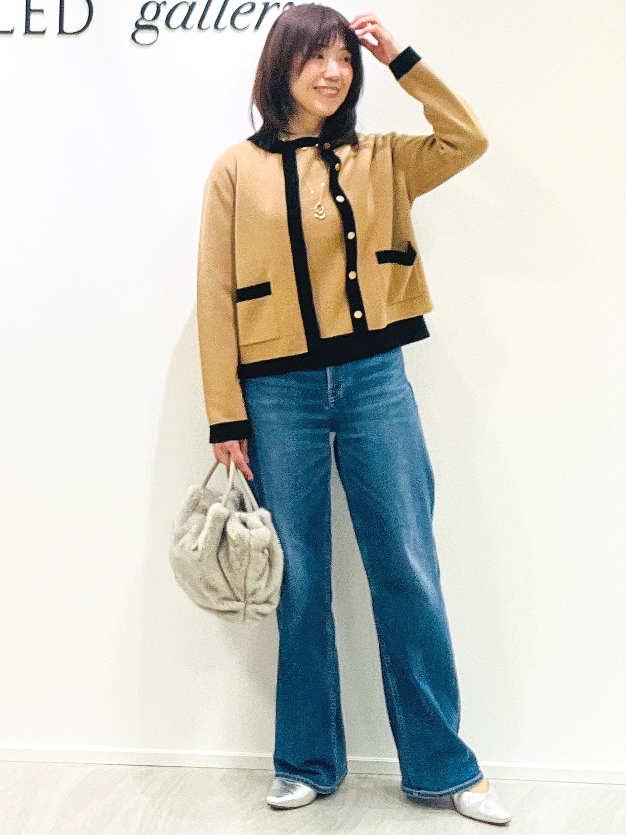 めいさんの「UNTITLED｜【アンサンブル可/上品映え】モールラインクルーネックニット」を使ったコーディネート