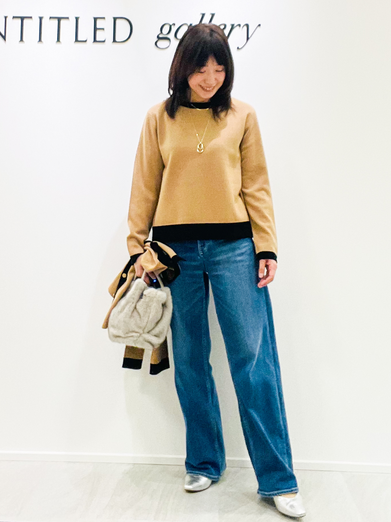めいさんの「UNTITLED｜【アンサンブル可/上品映え】モールラインクルーネックニット」を使ったコーディネート