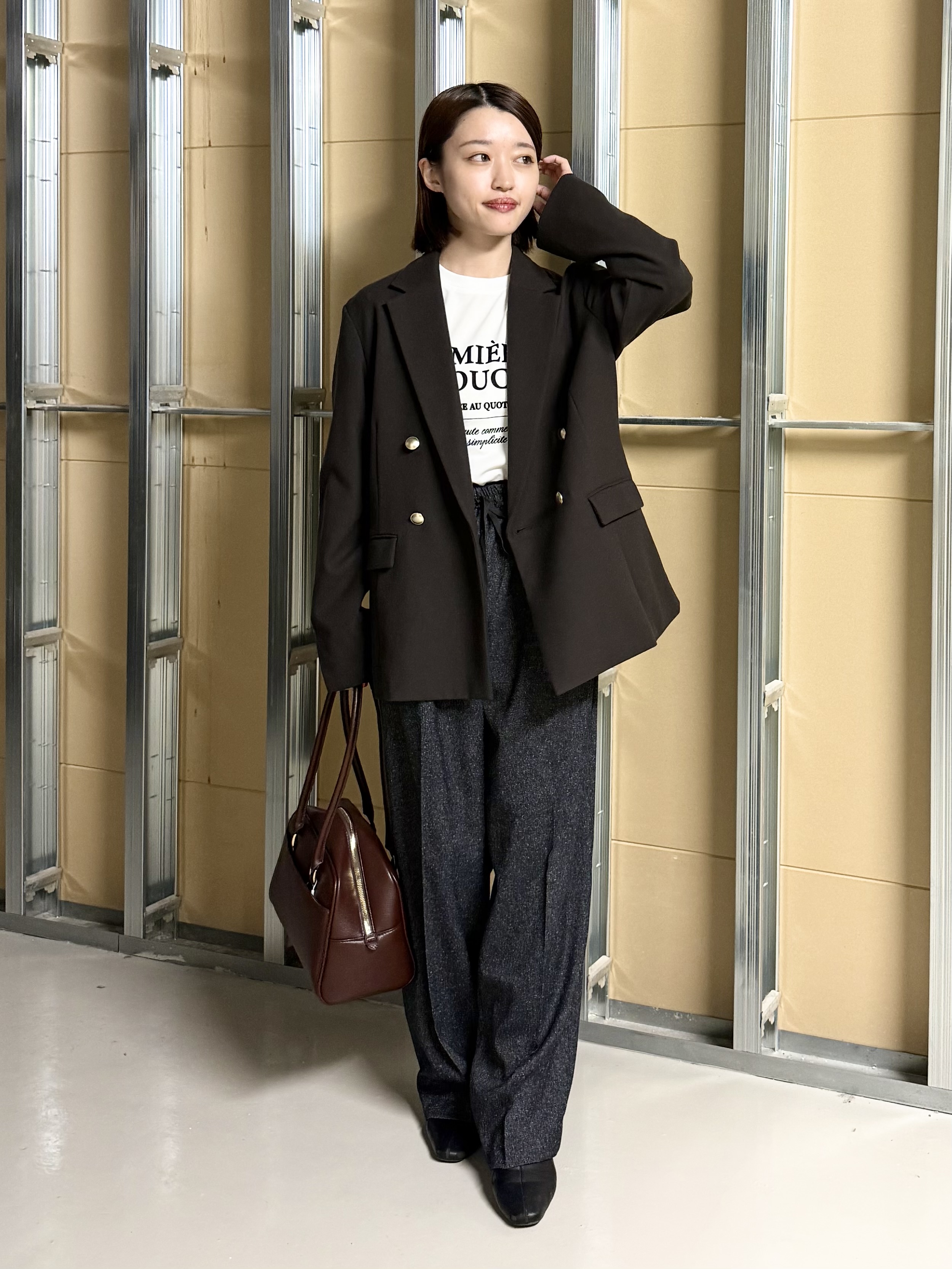 sahoさんの「THE SHOP TK｜クラシカルな雰囲気 ダブルブレストジャケット」を使ったコーディネート