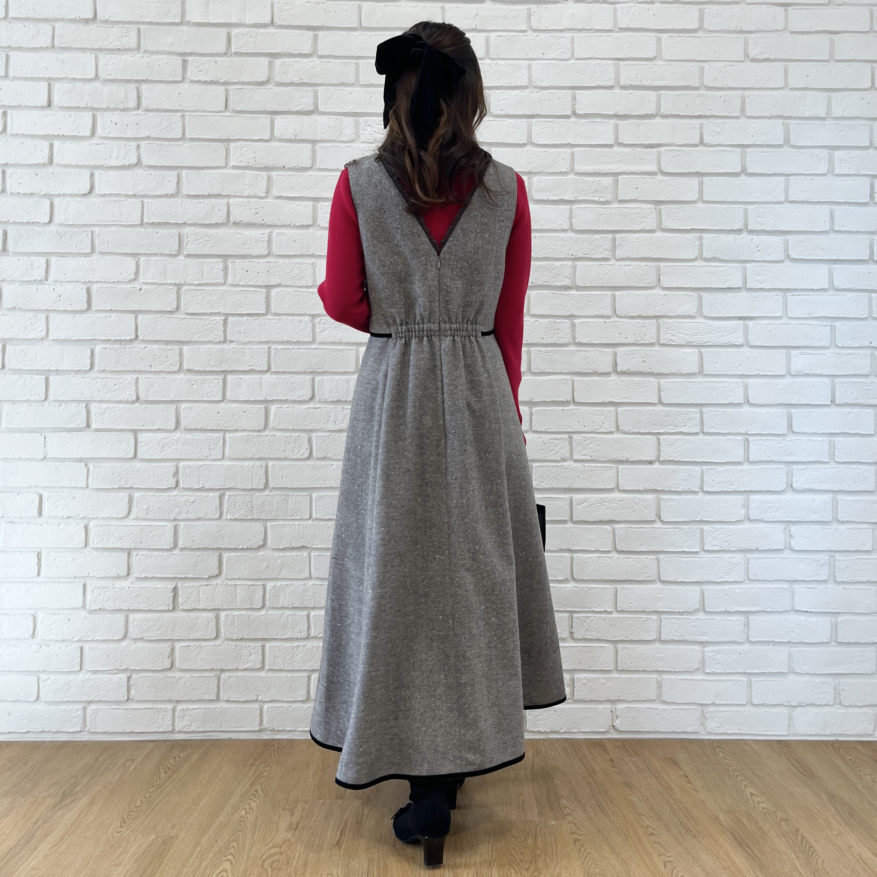 はばさんの「Couture brooch｜【大人フェミニンのBASIC】パール調リブニット【吸湿発熱・静電気防止・抗菌防臭・洗濯機可】」を使ったコーディネート