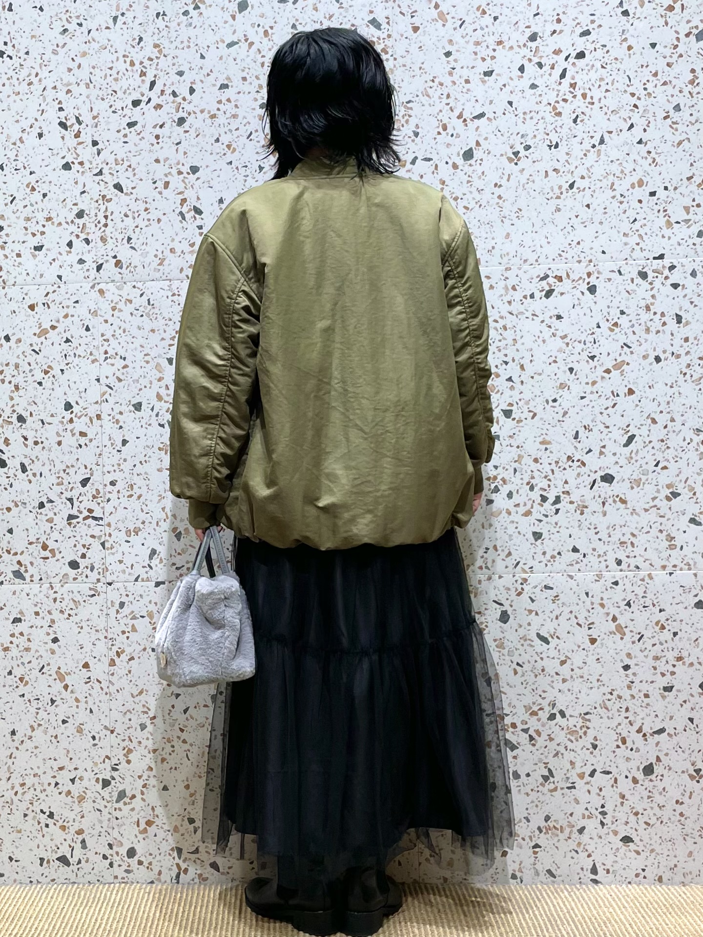 シゲリさんの「OPAQUE.CLIP｜【保温中綿／撥水】ミドルMA－1《洗濯機OK》」を使ったコーディネート