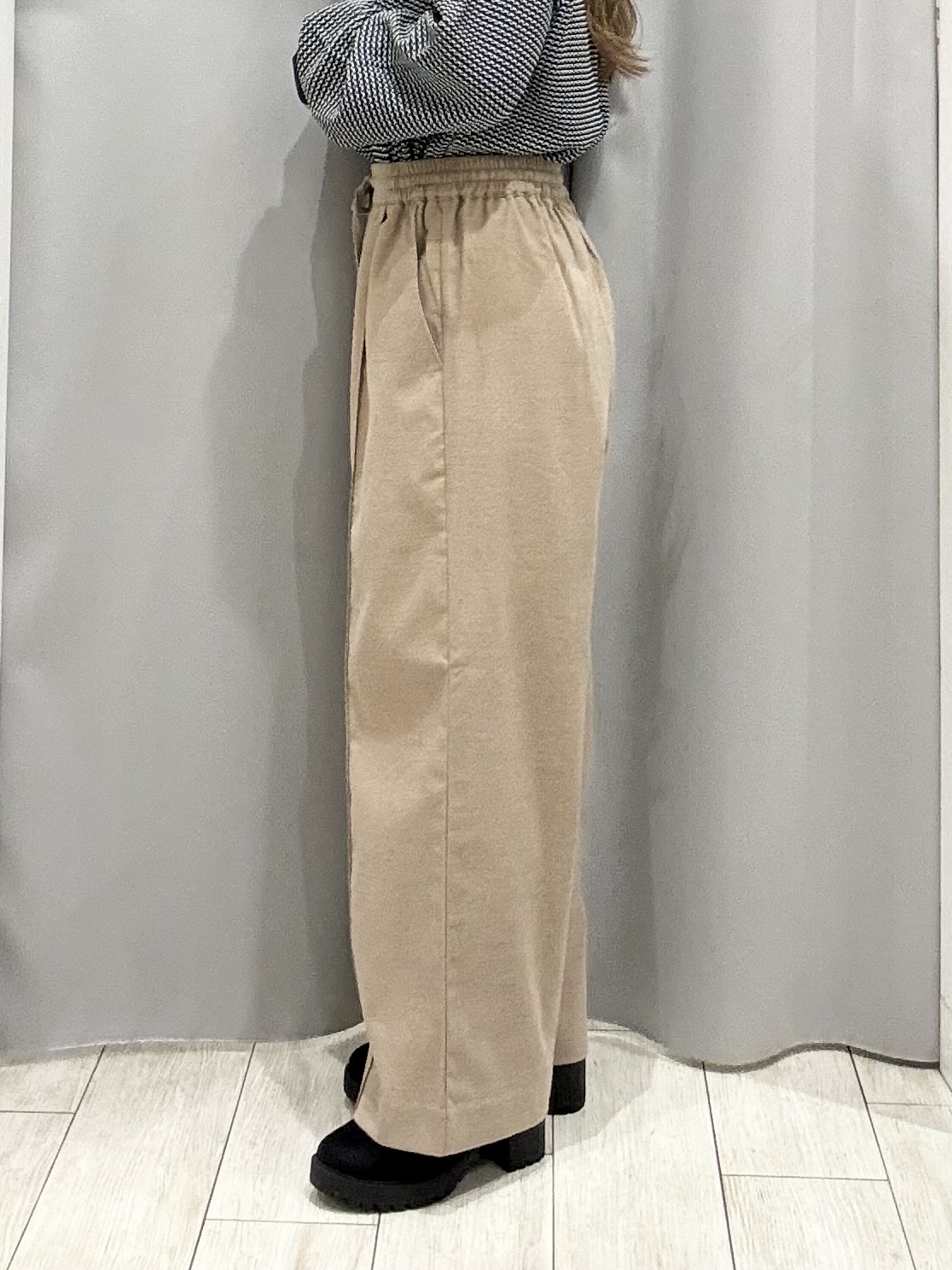 shioさんの「SHOO･LA･RUE｜【S-LL/洗濯機可】1枚でサマになる カノコ編み配色クルーネックニット」を使ったコーディネート