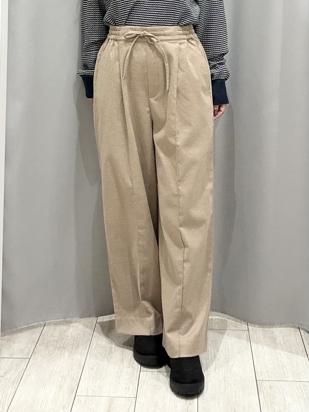 shioさんの「SHOO･LA･RUE｜【S-LL/洗濯機可】1枚でサマになる カノコ編み配色クルーネックニット」を使ったコーディネート