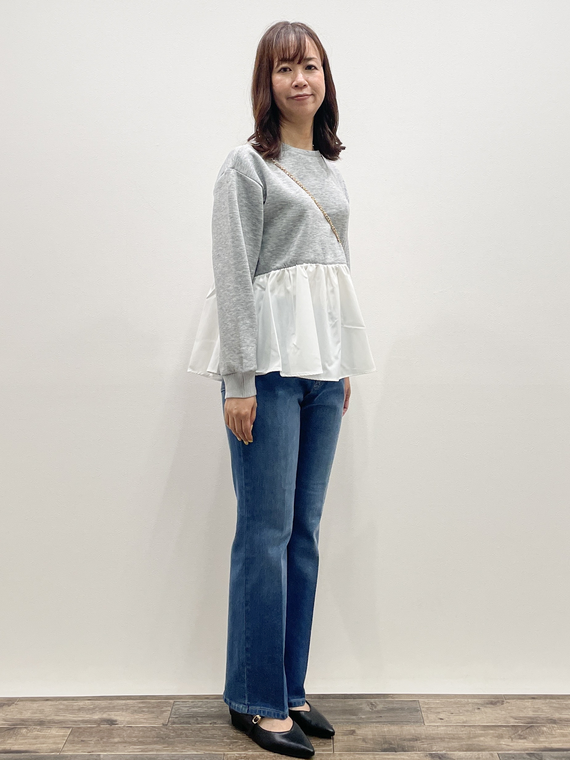 Aikoさんの「OPAQUE.CLIP｜ペプラムドッキングトップス【洗濯機OK】」を使ったコーディネート
