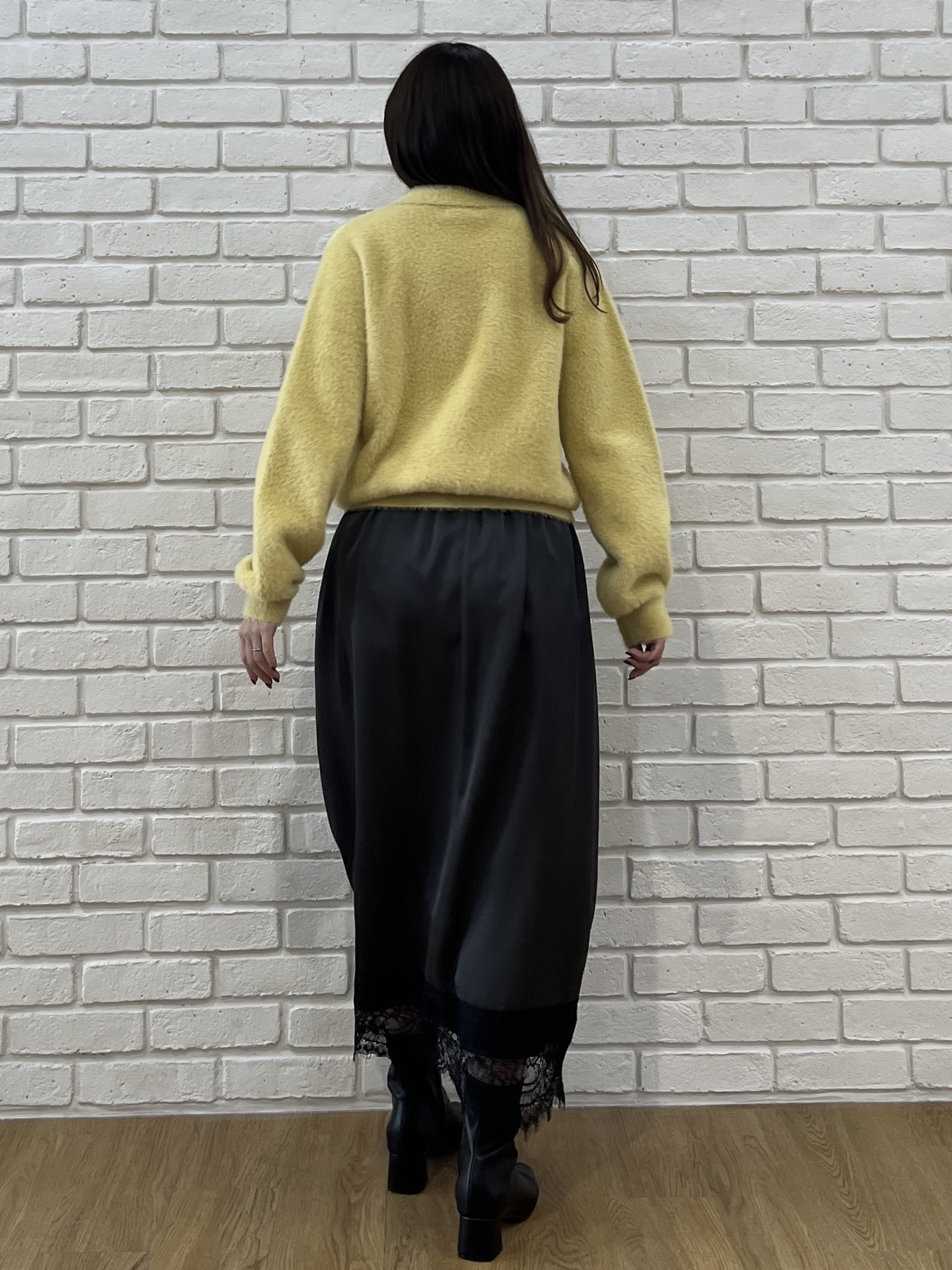 Saekoさんの「OPAQUE.CLIP｜フェザー襟付きニットカーディガン【洗濯機OK】」を使ったコーディネート