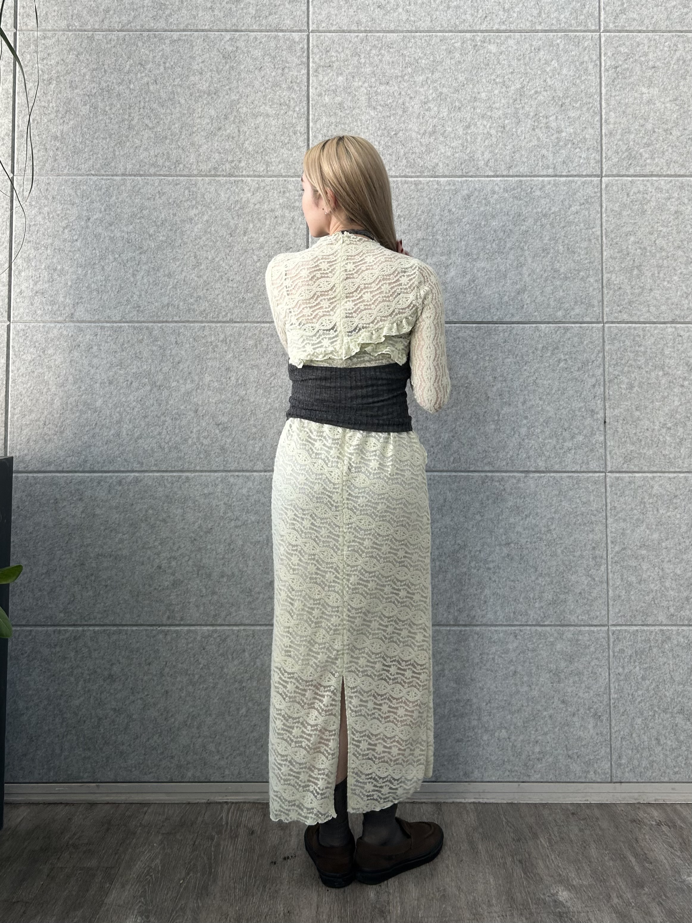 honoka Aさんの「CODE A｜veil lace Jersey dress」を使ったコーディネート