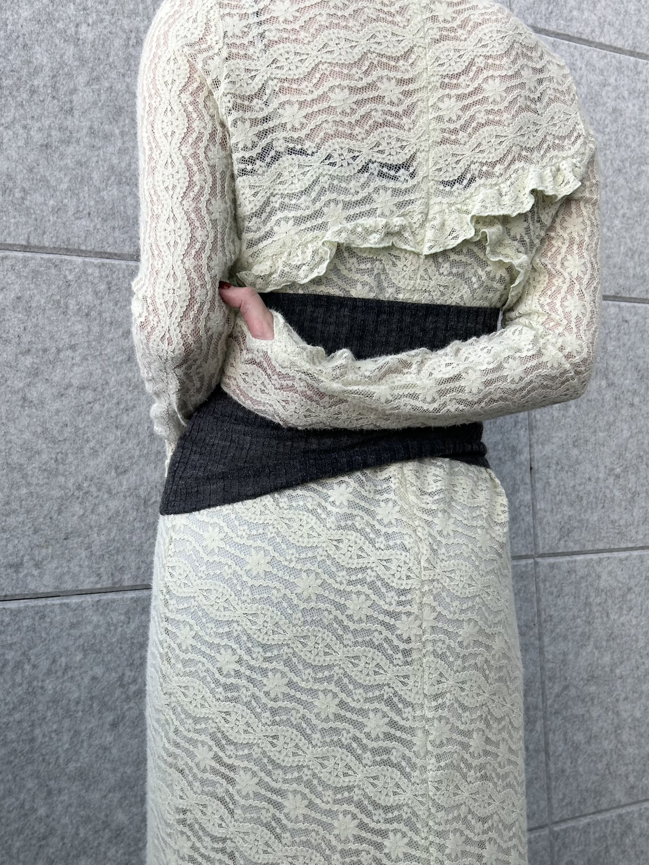 honoka Aさんの「CODE A｜veil lace Jersey dress」を使ったコーディネート