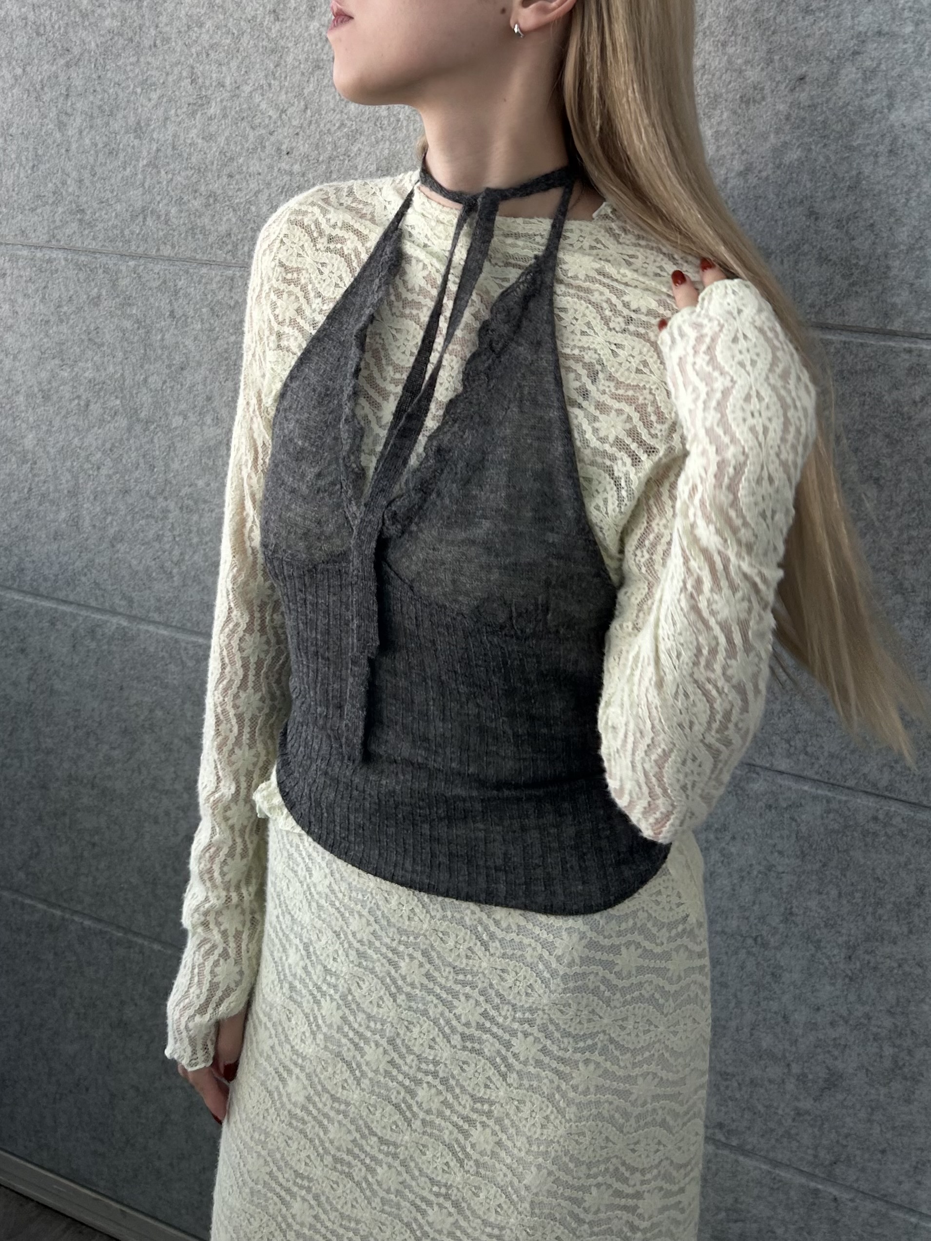 honoka Aさんの「CODE A｜veil lace Jersey dress」を使ったコーディネート